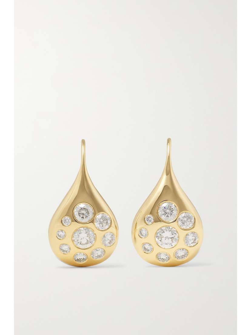 Brent Neale Petal Medium 18-karat Gold Diamond Earrings