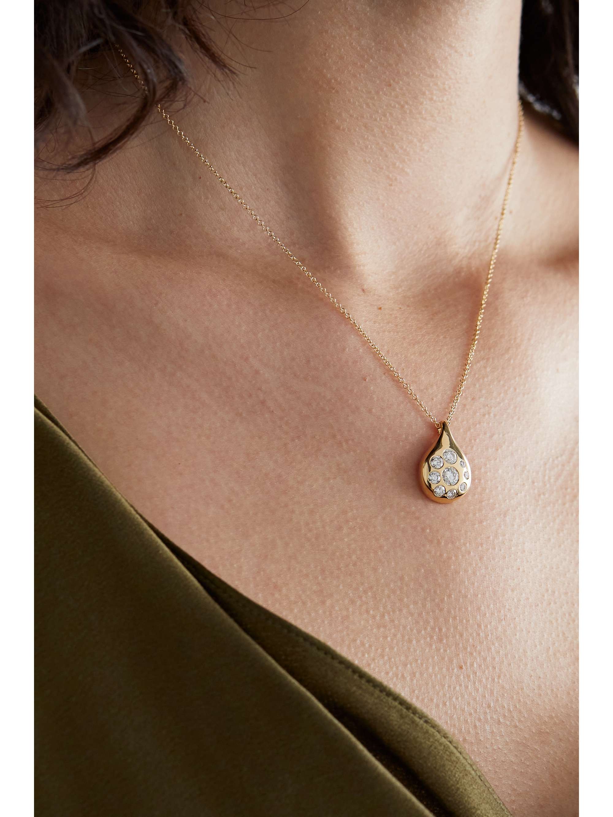 BRENT NEALE Petal medium 18-karat gold, sapphire and emerald necklace