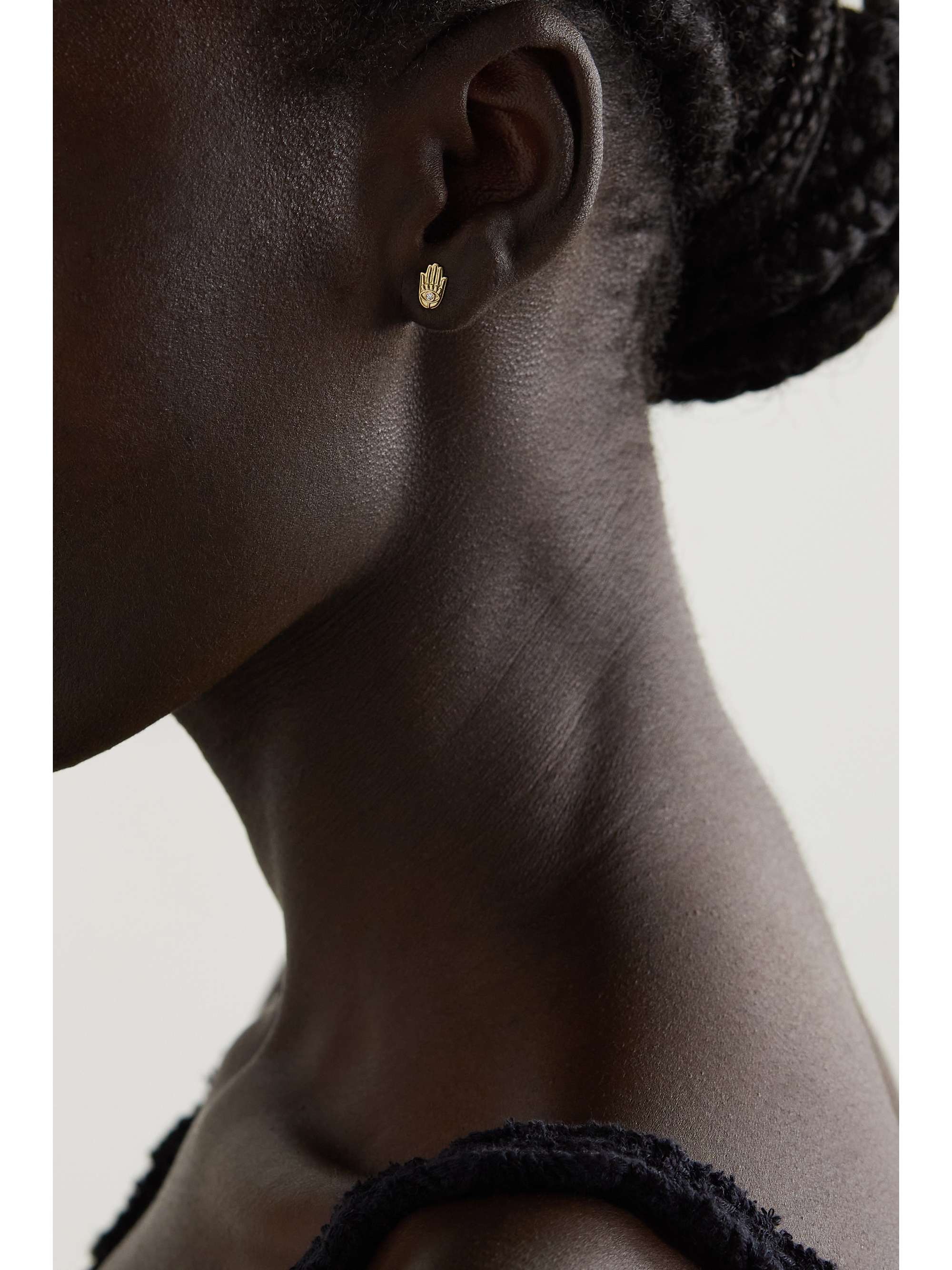 BRENT NEALE Hamsa 18-karat gold diamond earrings