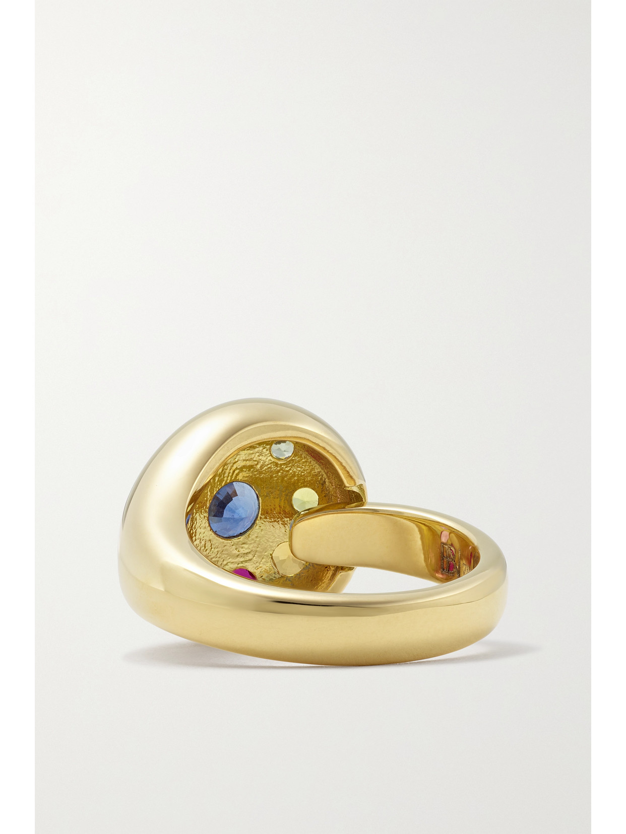 Shop Brent Neale Large Petal 18-karat Gold, Sapphire And Emerald Ring