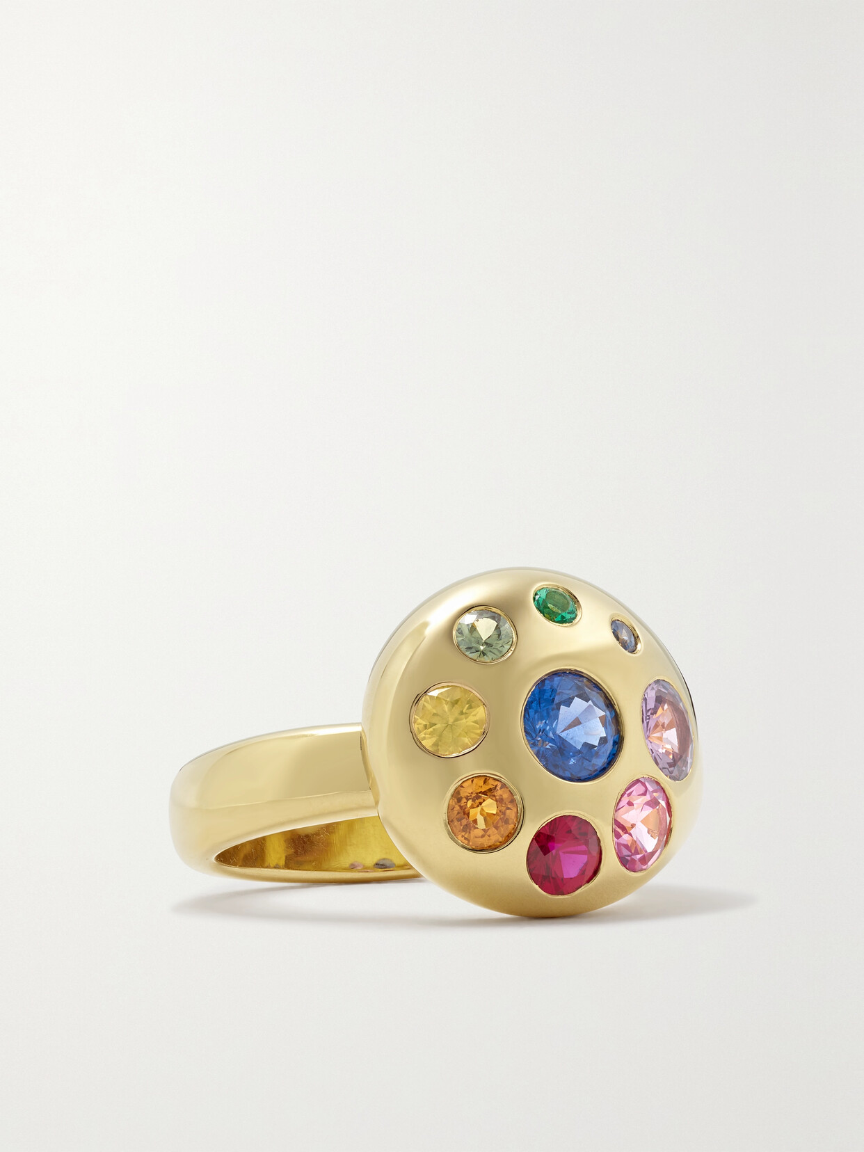 Brent Neale Large Petal 18-karat Gold, Sapphire And Emerald Ring