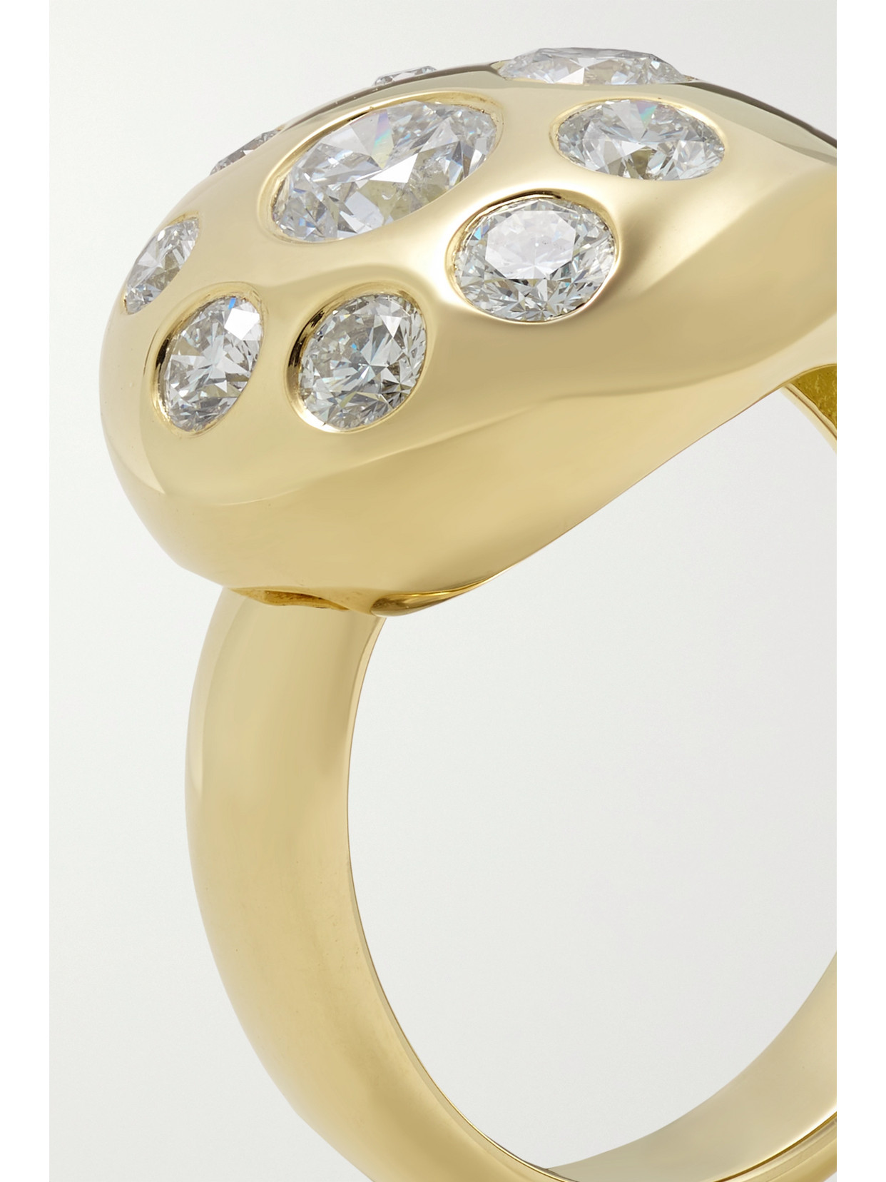 Shop Brent Neale Large Petal 18-karat Gold Diamond Ring