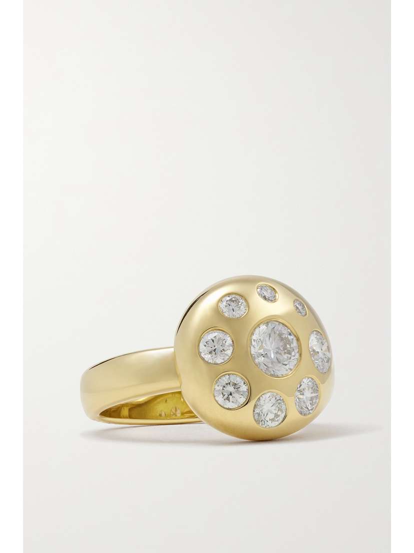 Brent Neale Large Petal 18-karat Gold Diamond Ring