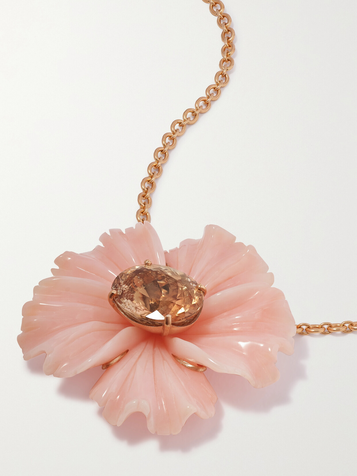 Irene Neuwirth Tropical Flower 18-karat Rose Gold, Opal And Tourmaline Necklace