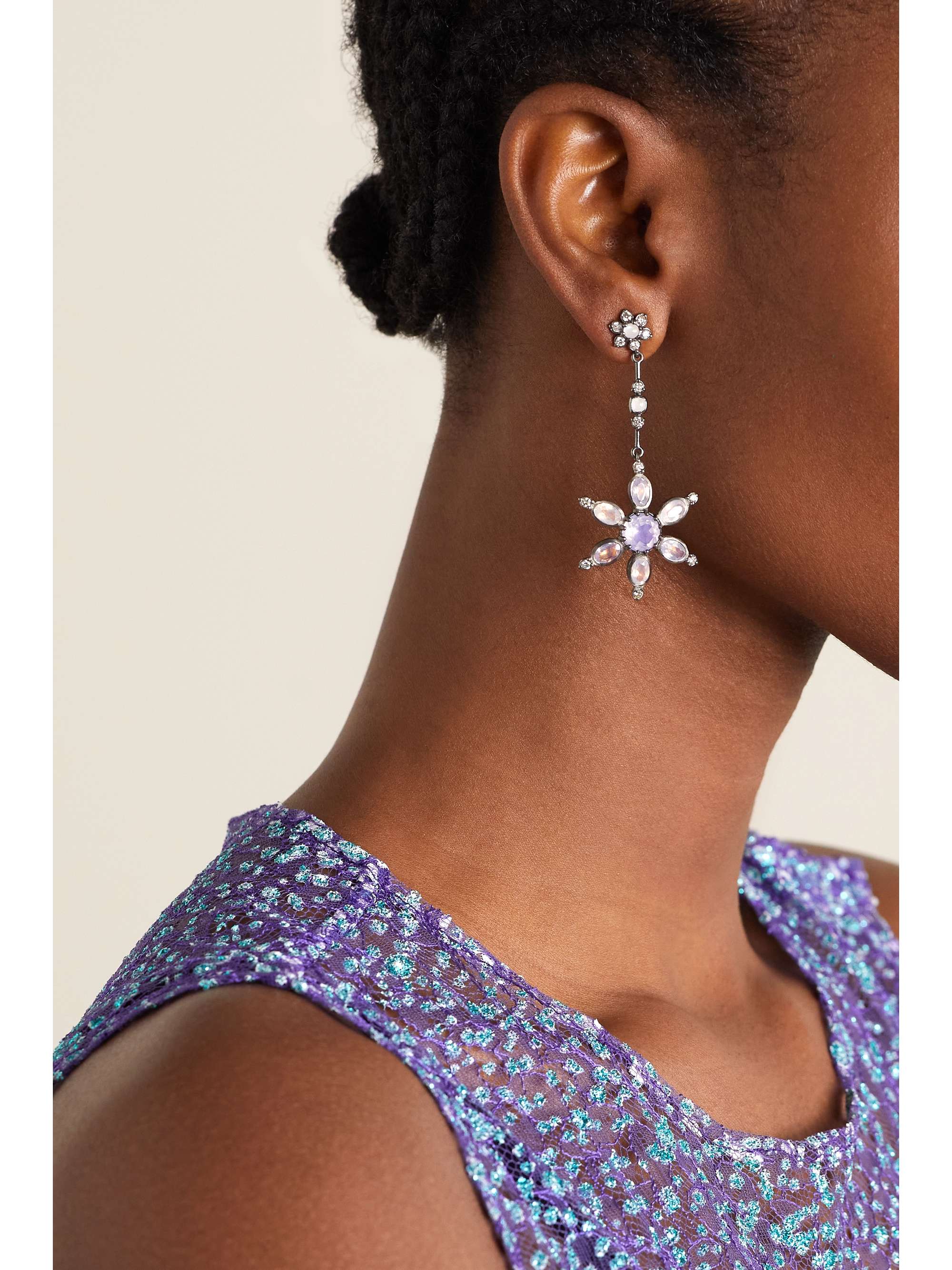 LARKSPUR & HAWK Estrela rhodium-dipped multi-stone earrings