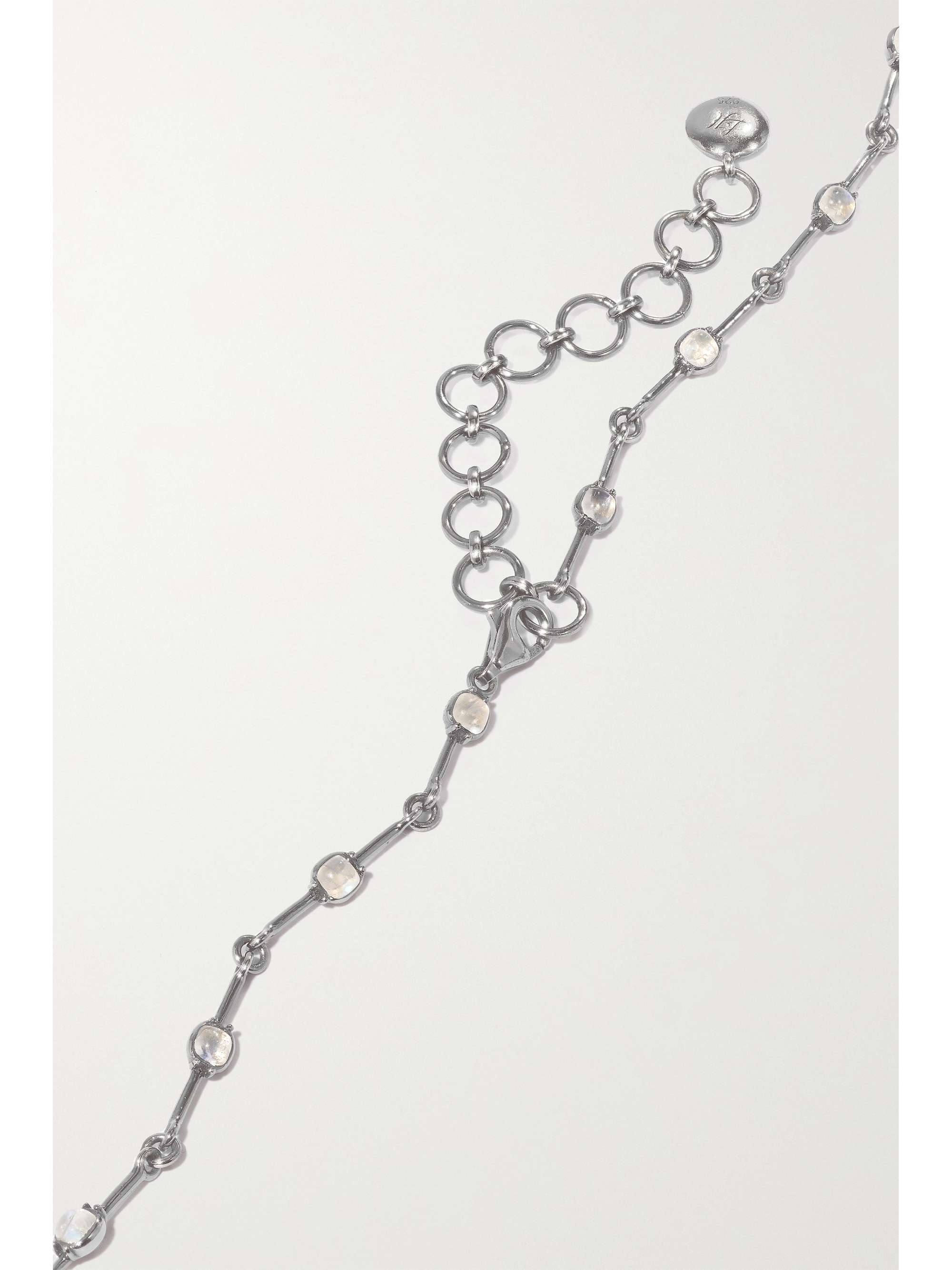 LARKSPUR & HAWK Estrela rhodium-dipped moonstone and diamond necklace
