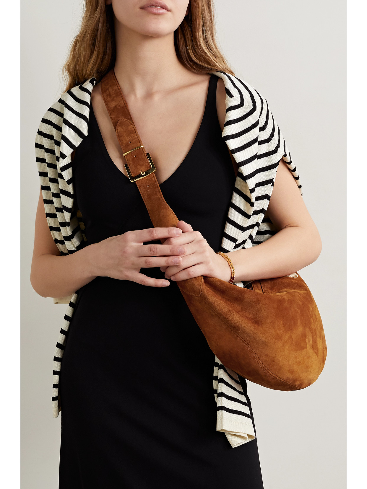 KHAITE AUGUST SUEDE SHOULDER BAG