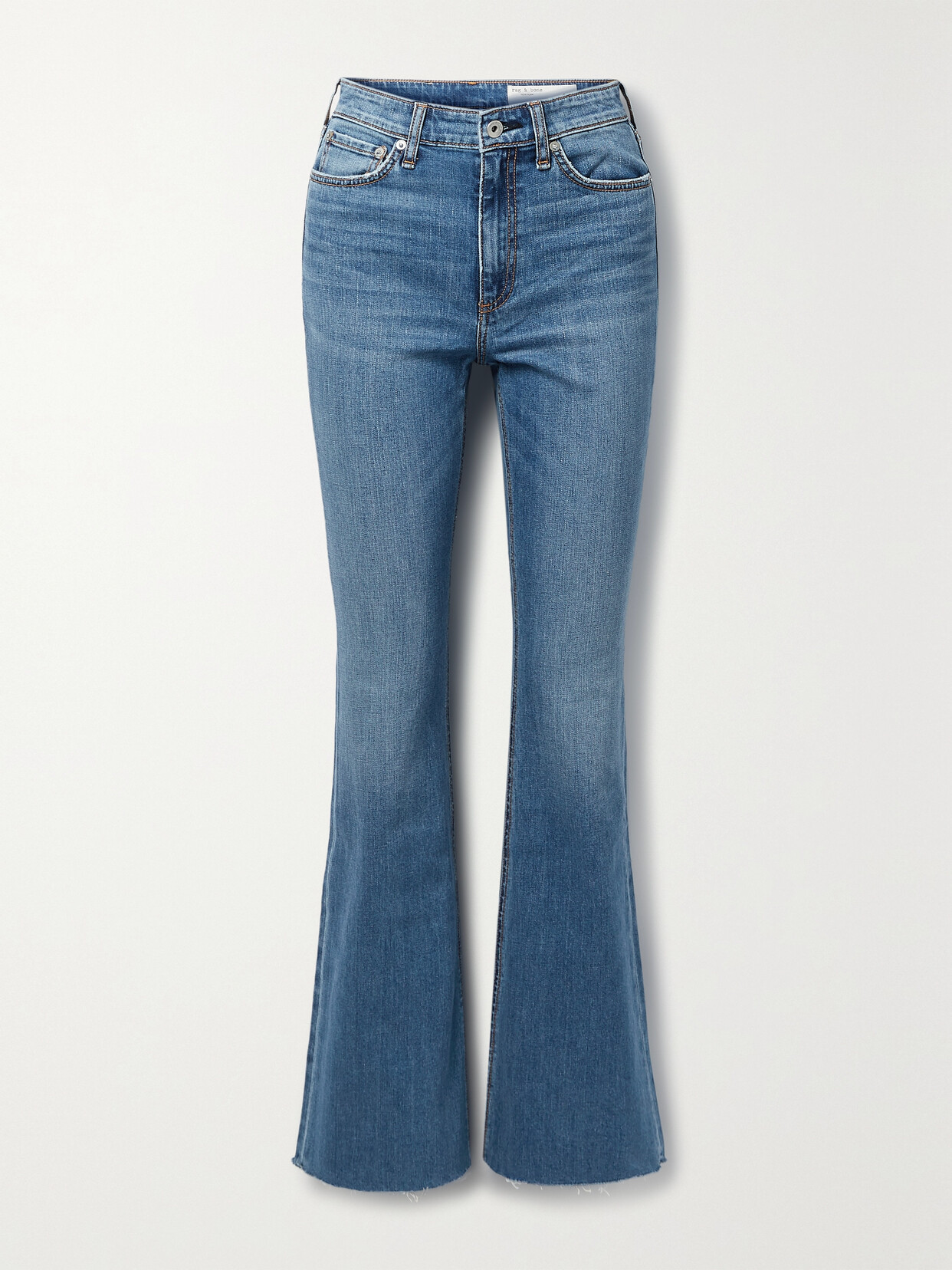 Rag & Bone Nina High-rise Flared Stretch-denim Jeans In Blue