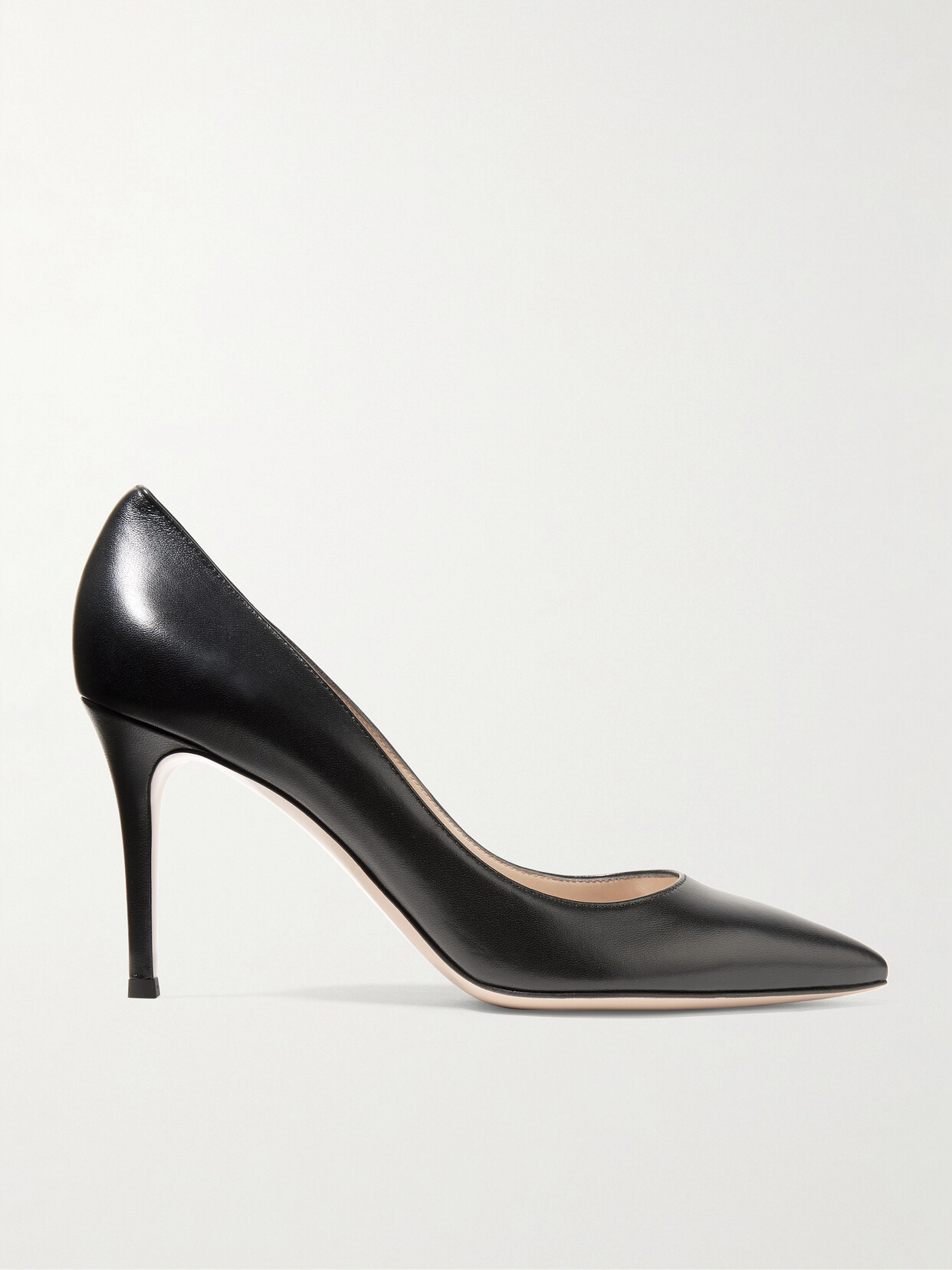 Shop Gianvito Rossi 85 Leather Pumps In Black