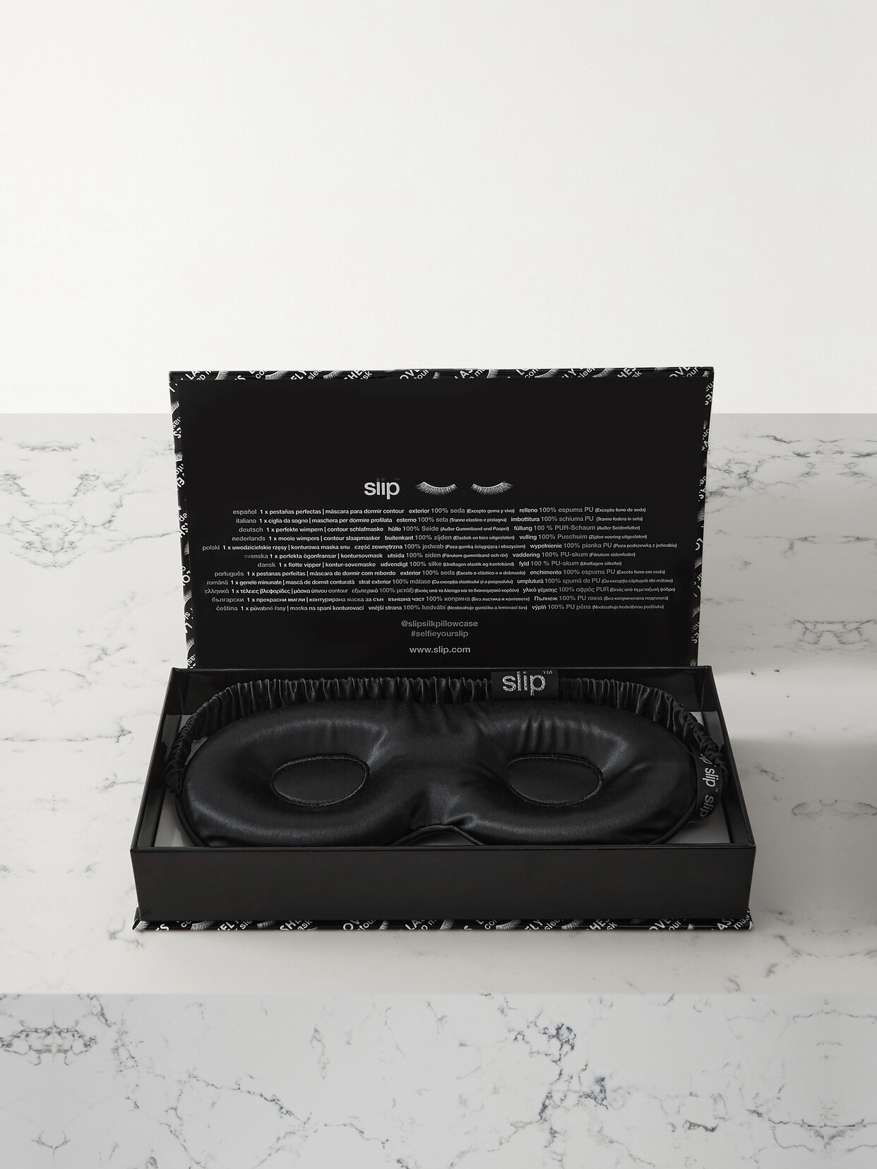 Slip Lovely Lashes Contour Mulberry Silk Eye Mask In Black