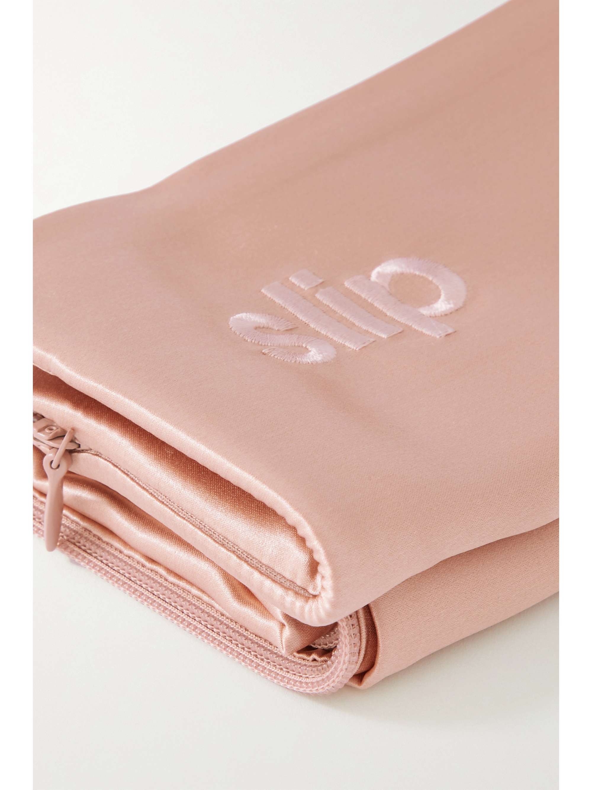 SLIP Embroidered mulberry silk queen pillowcase NETAPORTER