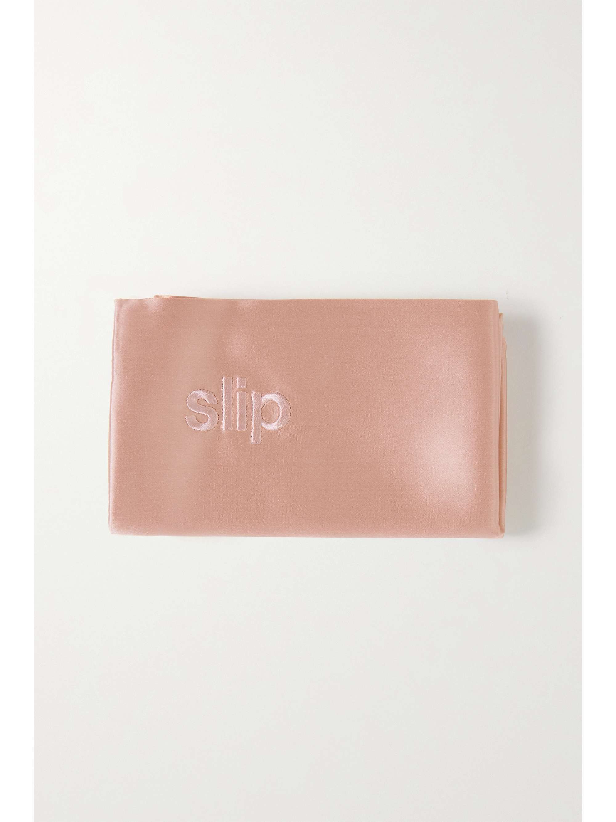 Rose gold Embroidered mulberry silk queen pillowcase SLIP NETAPORTER
