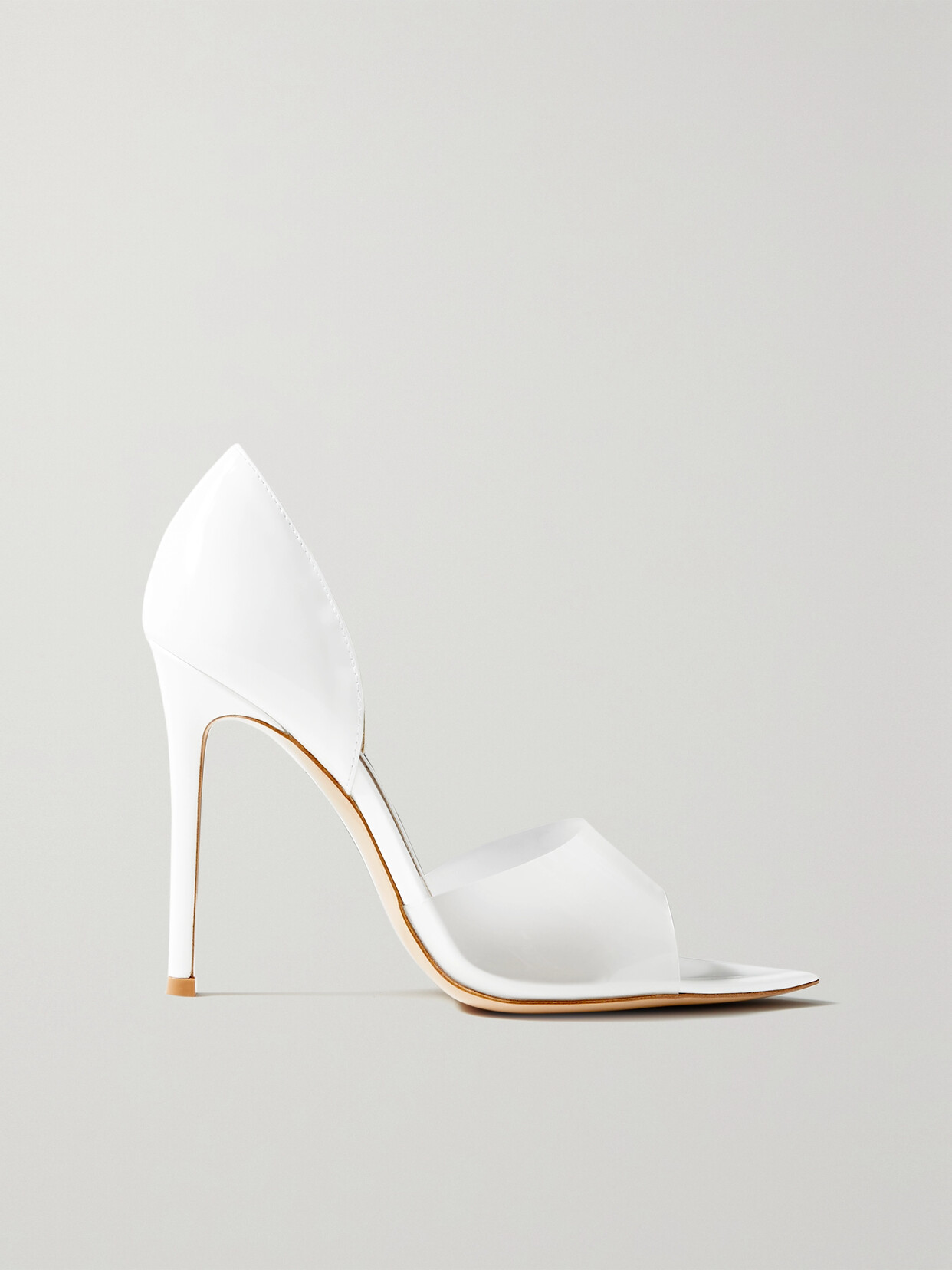 Gianvito Rossi Bree 105 Pvc-trimmed Patent-leather Pumps - White