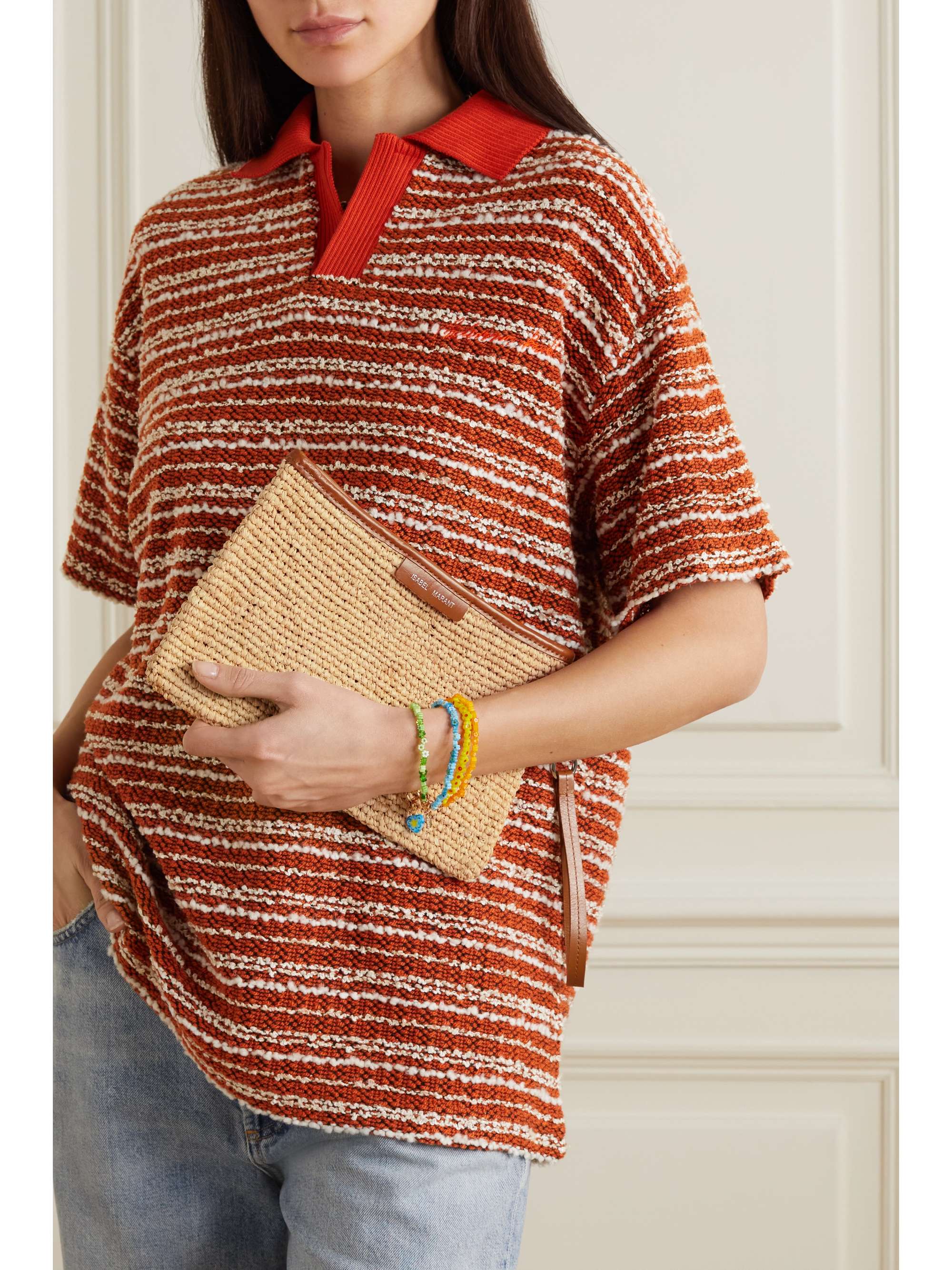 woven raffia clutch