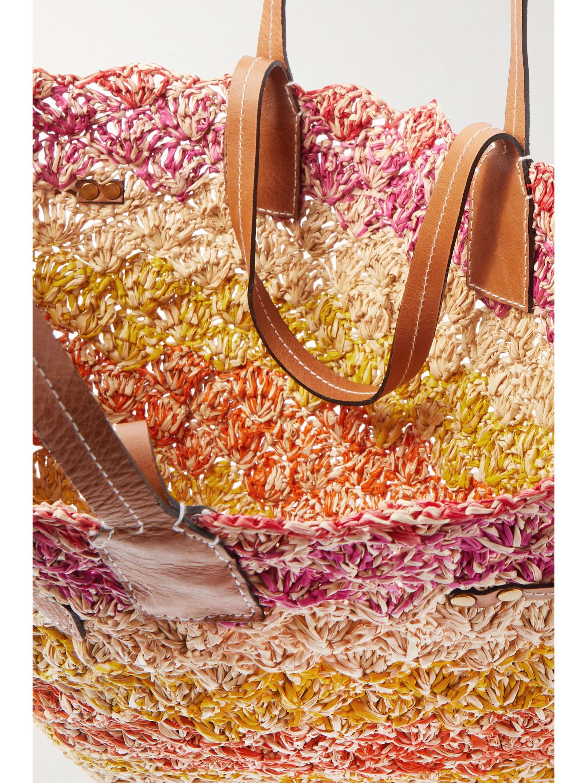 ISABEL MARANT Coiba leather-trimmed woven raffia tote