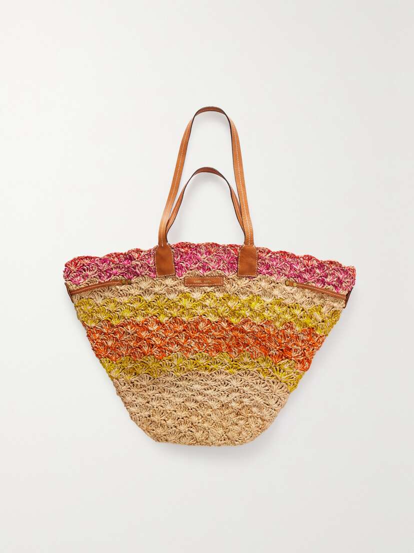 Isabel Marant Coiba Leather-trimmed Woven Raffia Tote