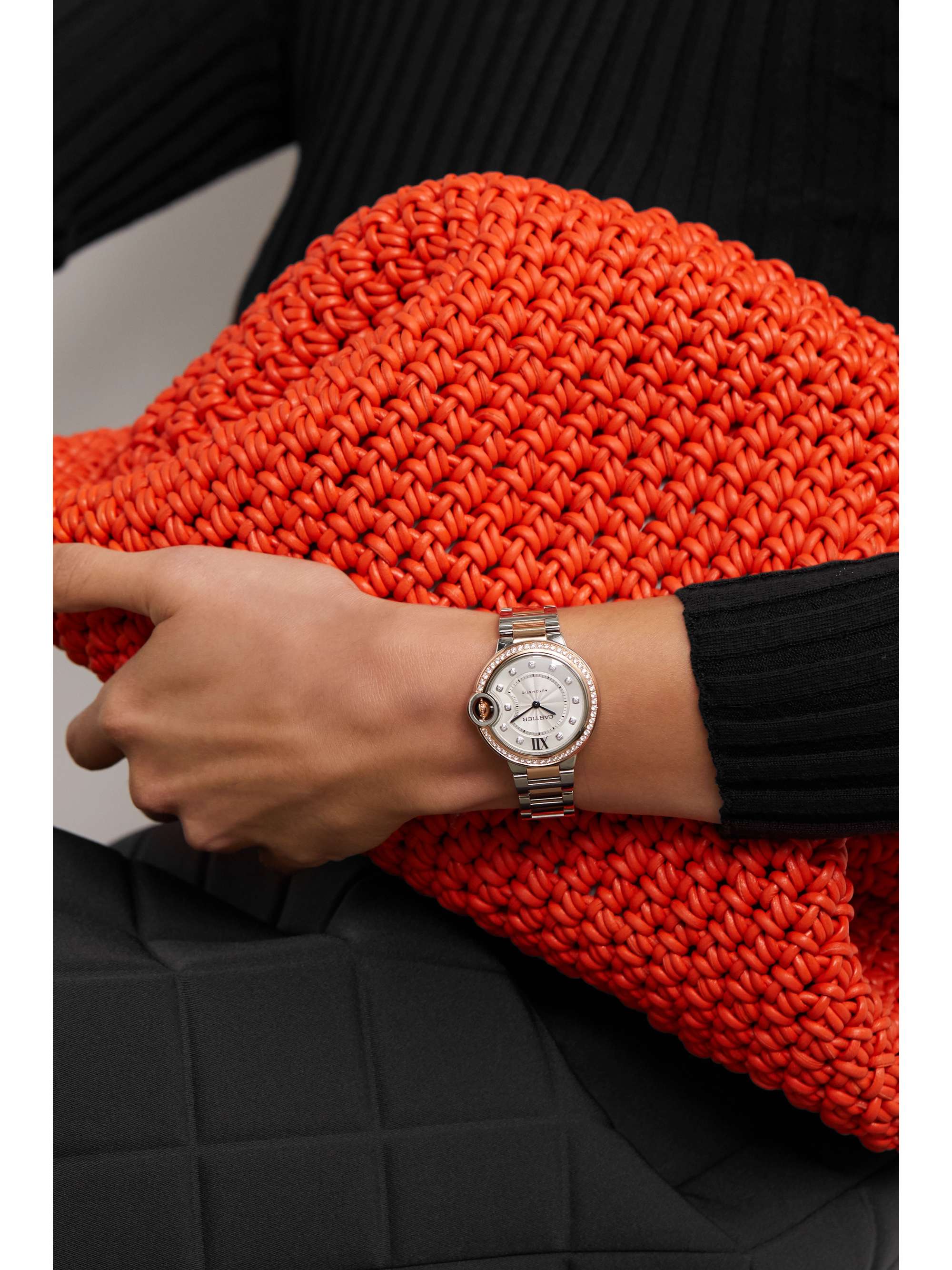 Rose gold Ballon Bleu de Cartier Automatic 33mm 18-karat rose gold and  stainless steel watch | CARTIER | NET-A-PORTER