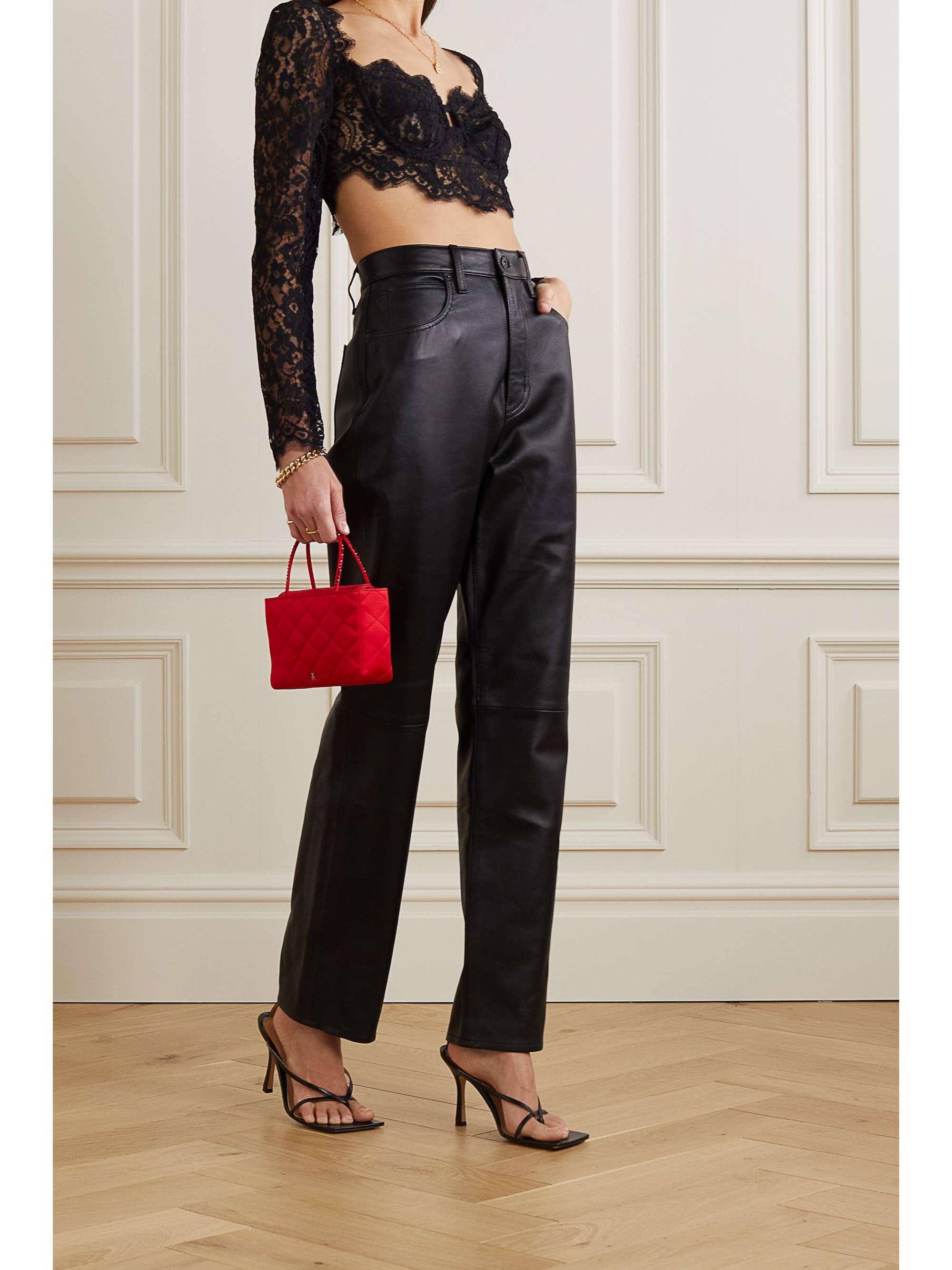 Cropped lace bustier top