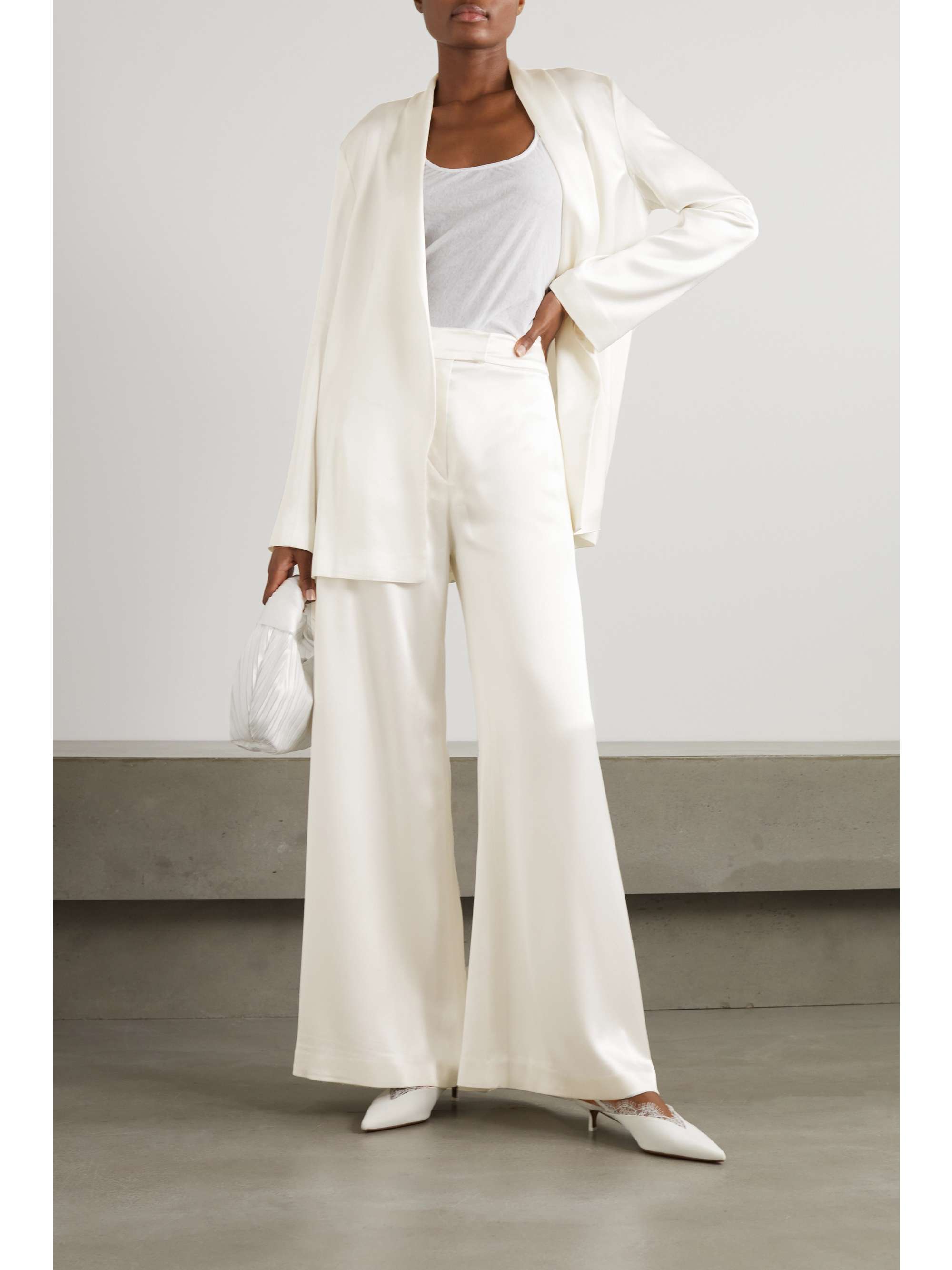 GALVAN Julianne satin wide-leg pants