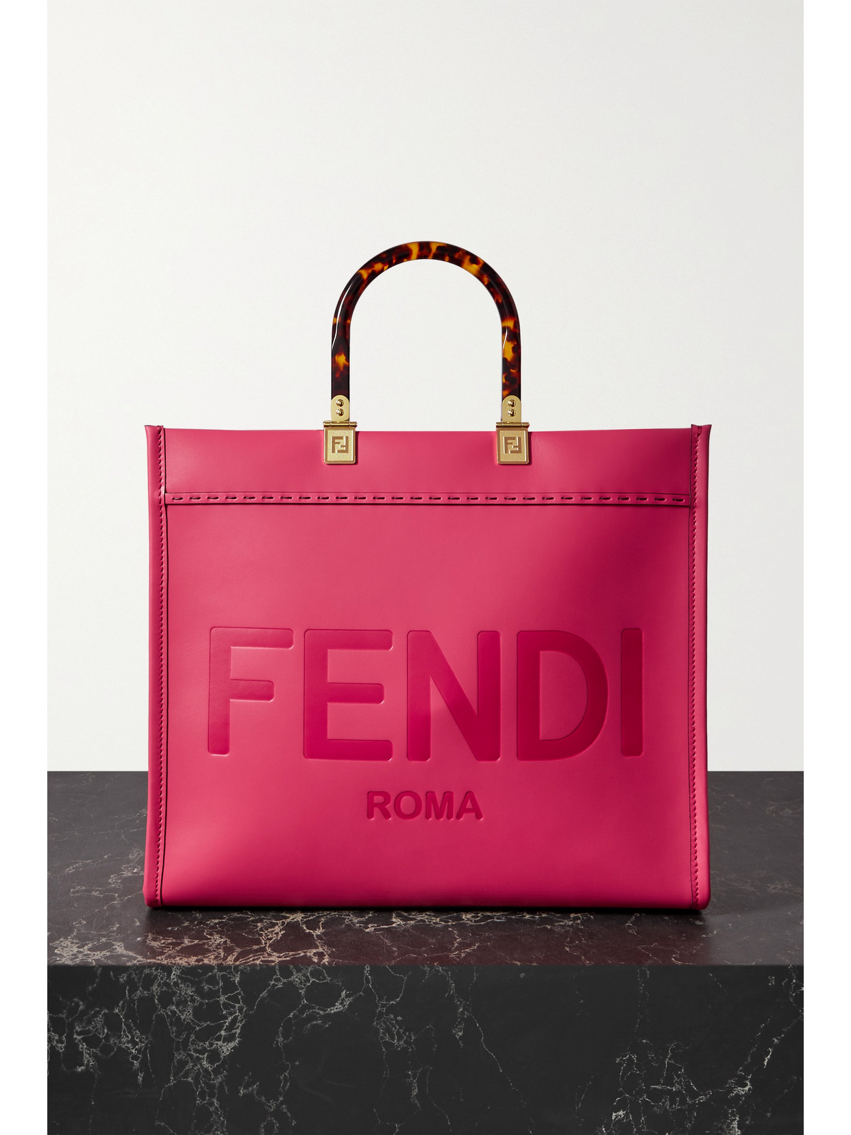 Fendi Sunshine Medium Leather Shopper Tote Bag In Pink