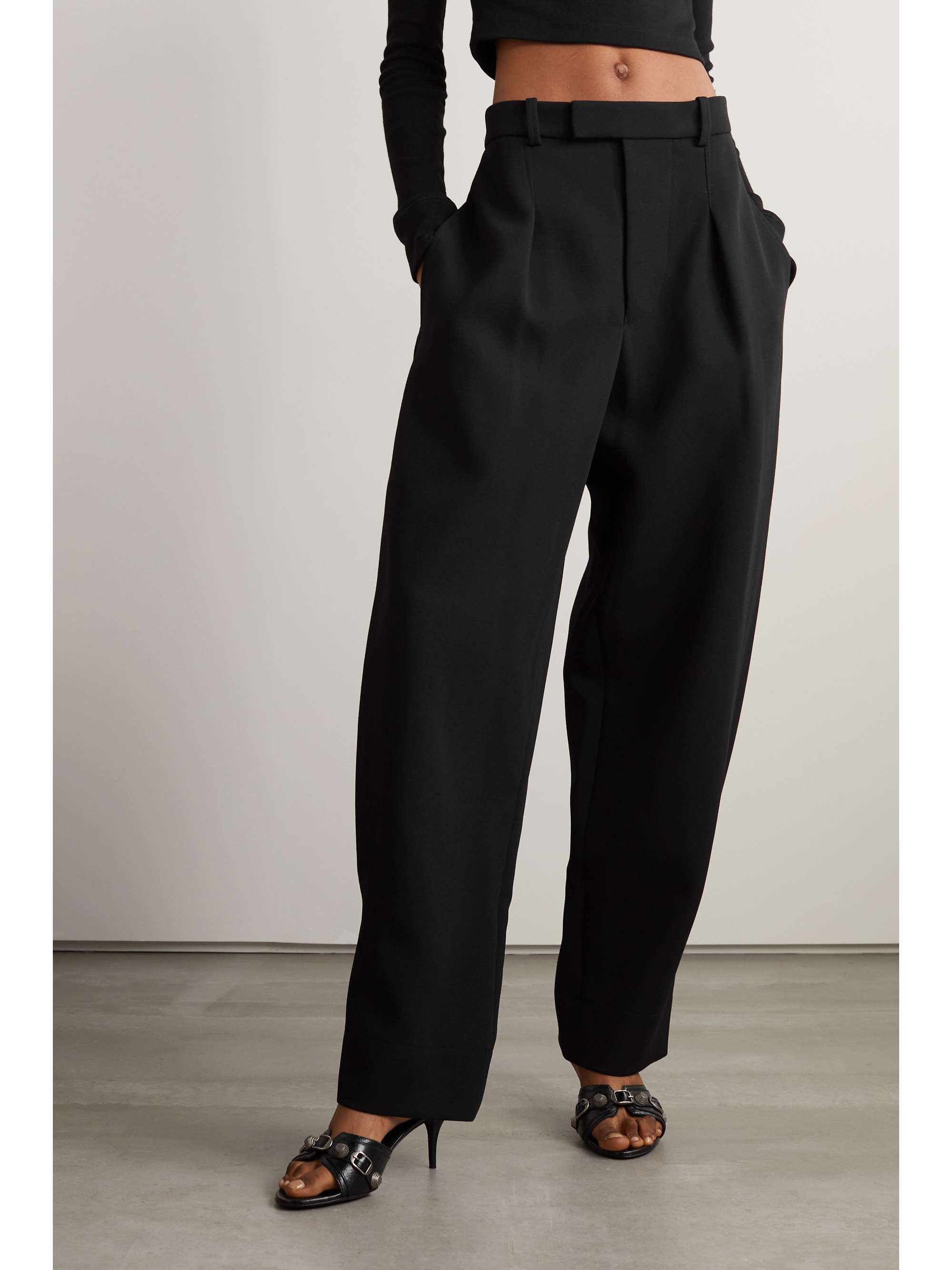 WARDROBE.NYC + Hailey Bieber pleated wool wide-leg pants