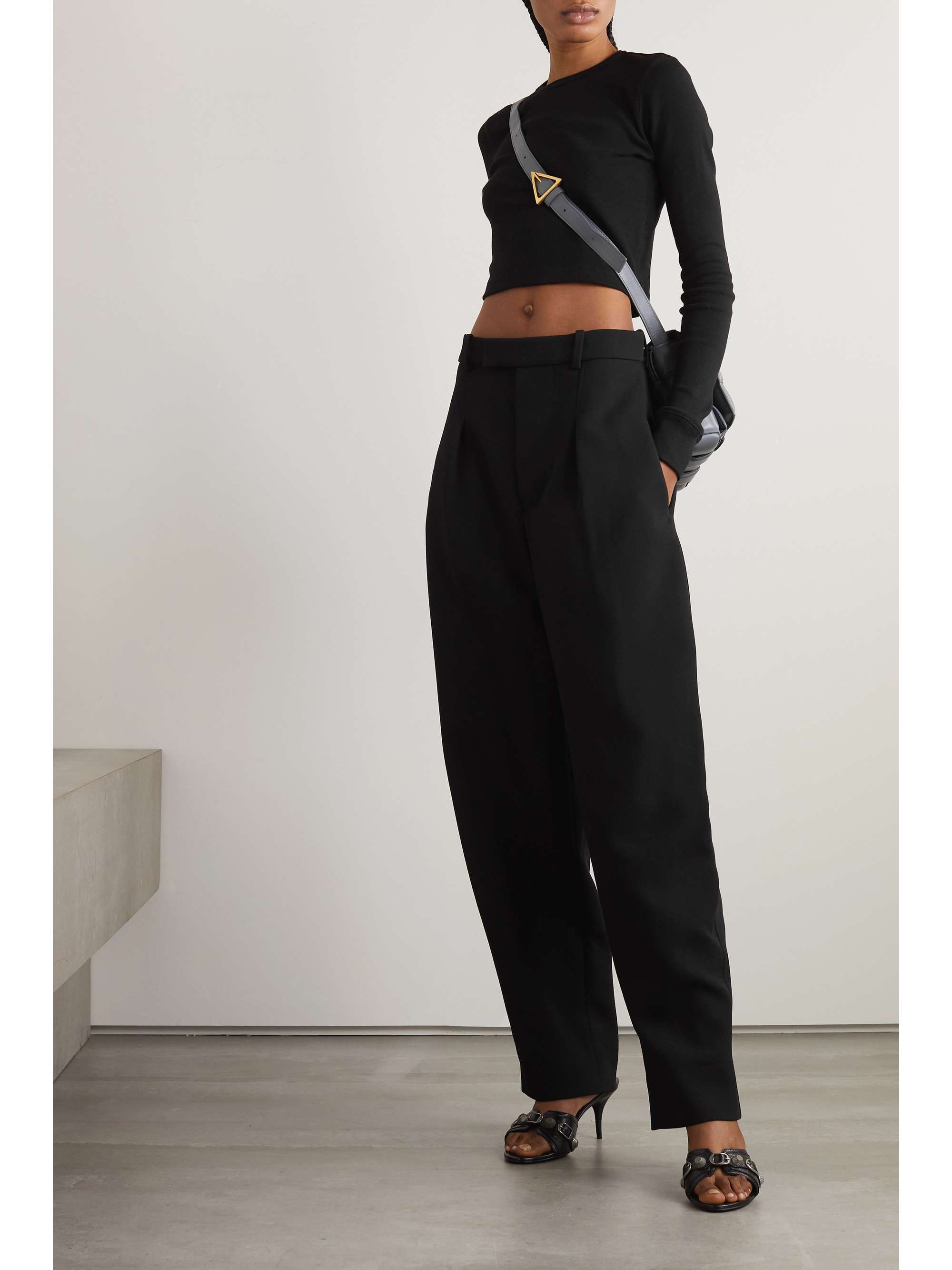 WARDROBE.NYC + Hailey Bieber pleated wool wide-leg pants