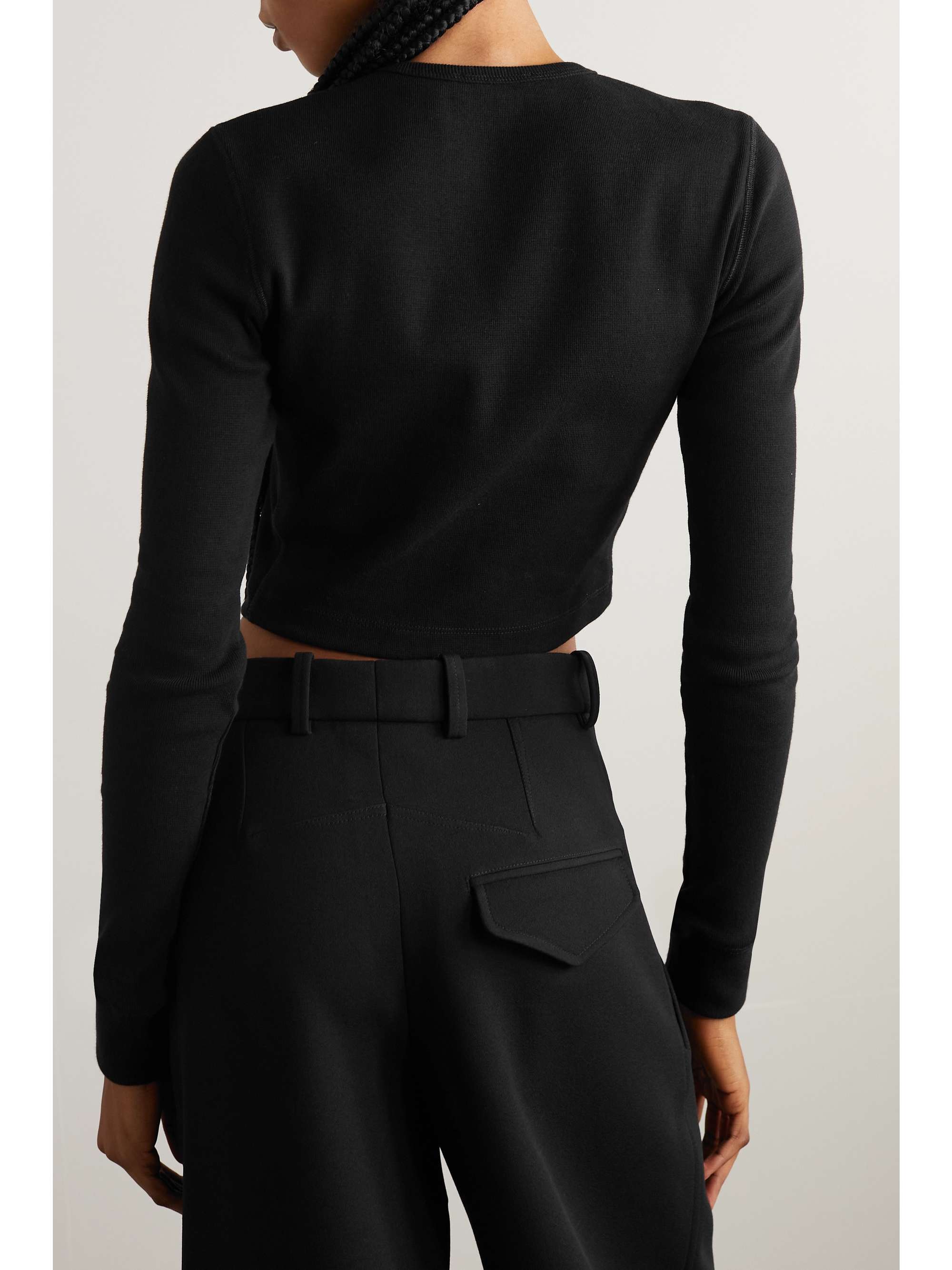 WARDROBE.NYC + Hailey Bieber cropped cotton-blend top