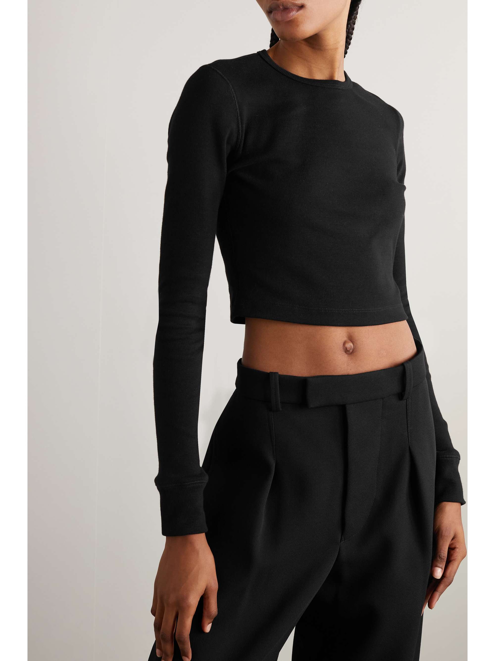 WARDROBE.NYC + Hailey Bieber cropped cotton-blend top