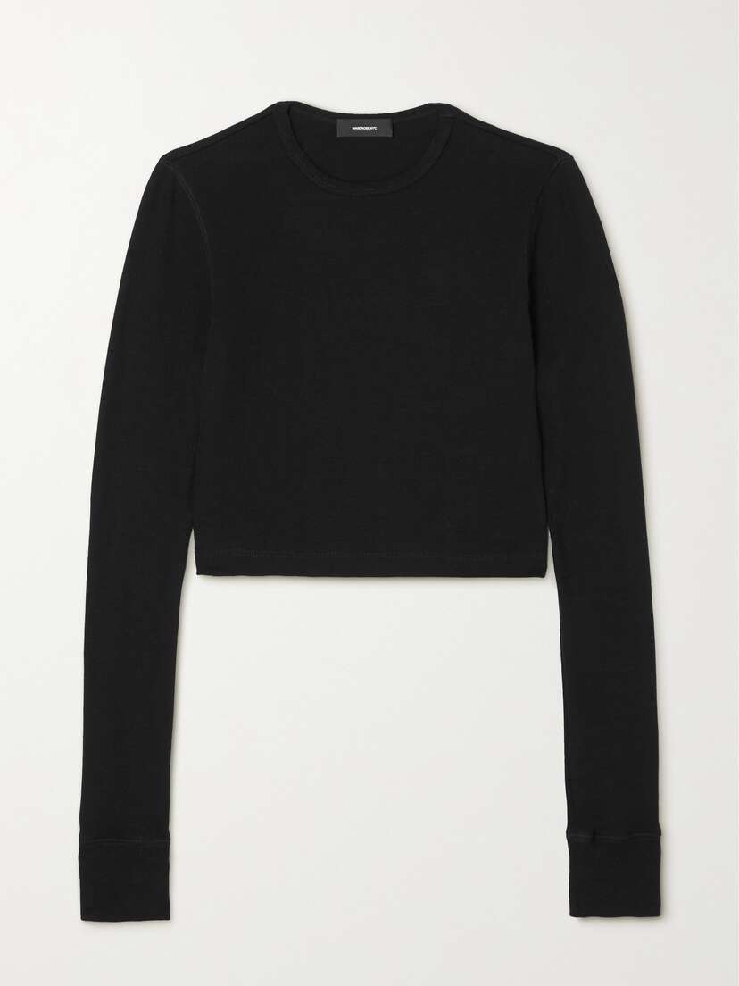 Wardrobe.NYC + Hailey Bieber Cropped Cotton-blend Top