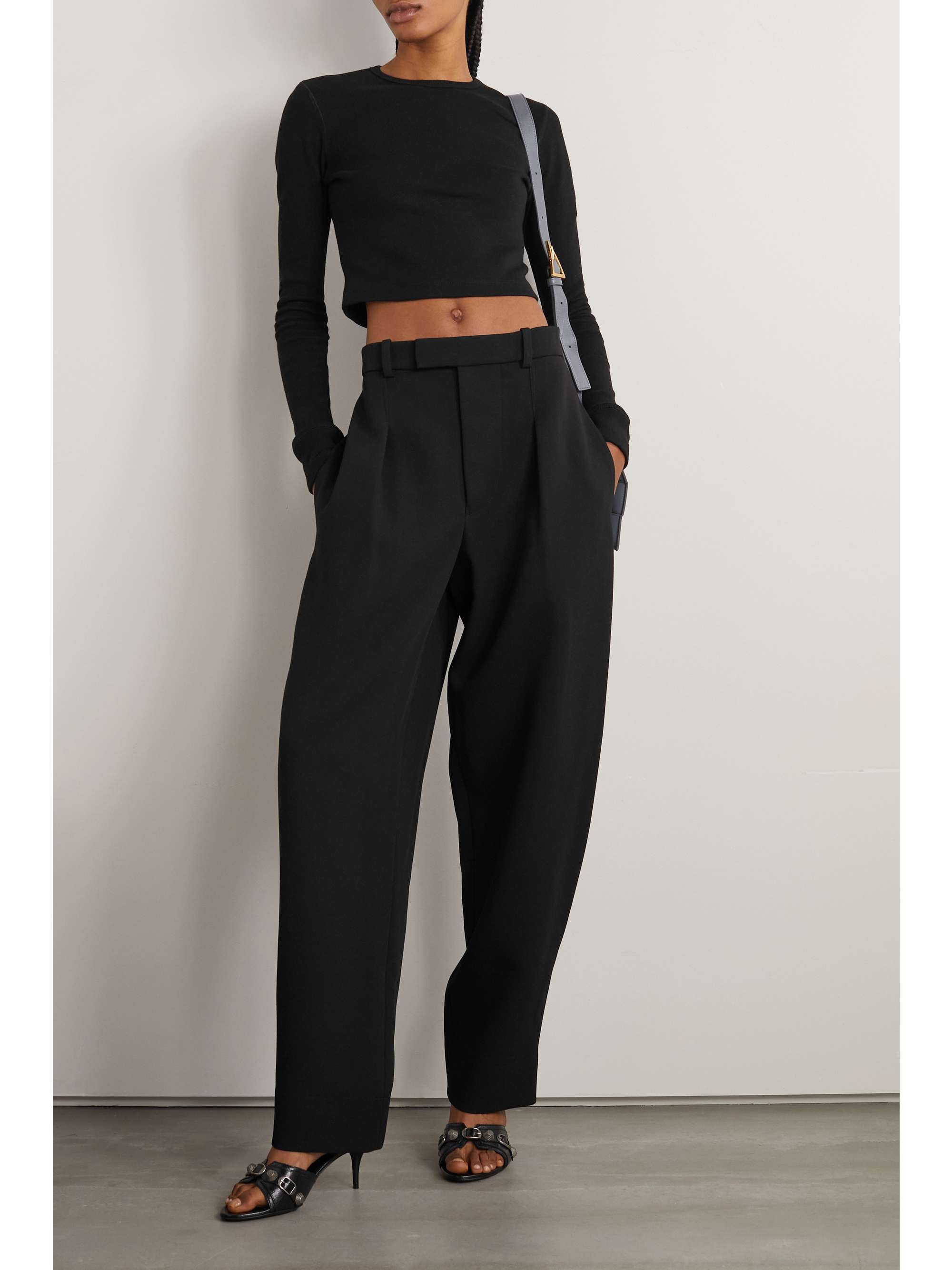 WARDROBE.NYC + Hailey Bieber cropped cotton-blend top