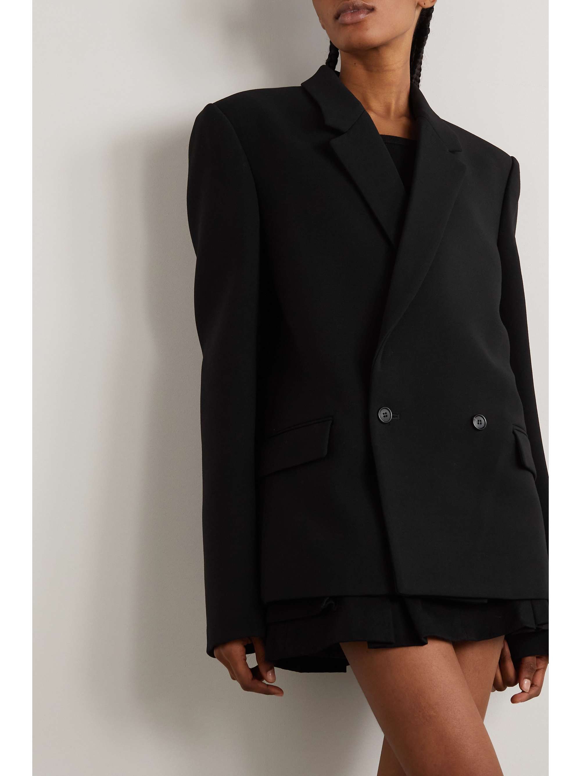 WARDROBE.NYC + Hailey Bieber double-breasted wool blazer