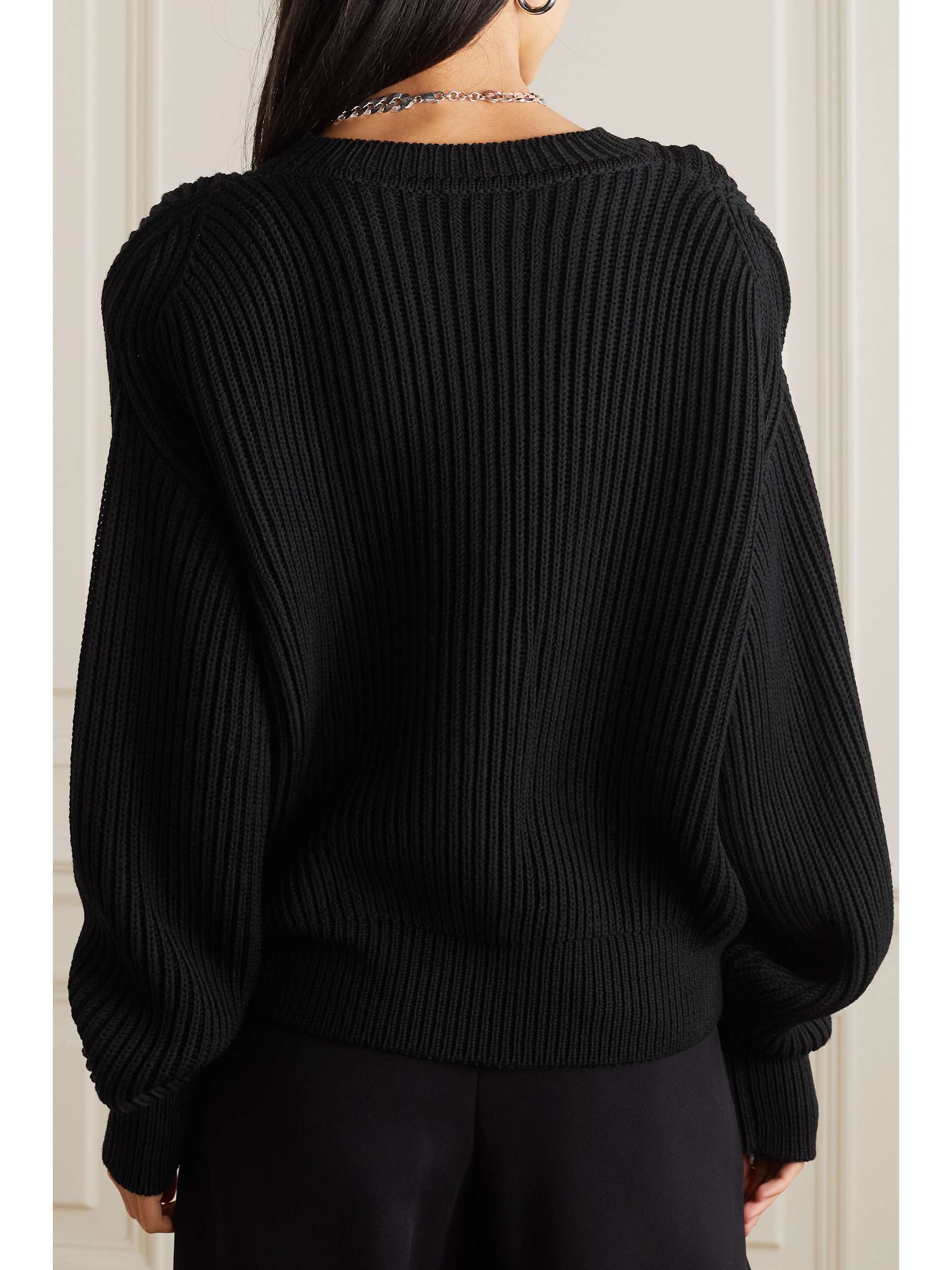 WARDROBE.NYC + Hailey Bieber ribbed wool sweater