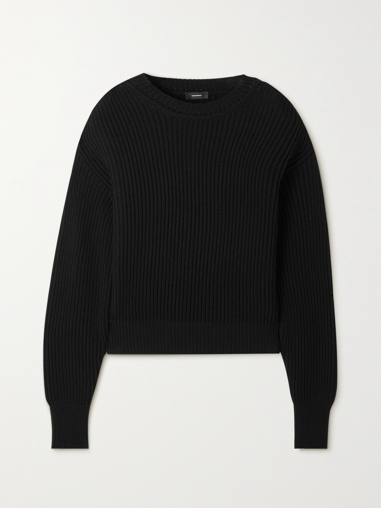 WARDROBE. NYC - + Hailey Bieber Ribbed Wool Sweater - Black