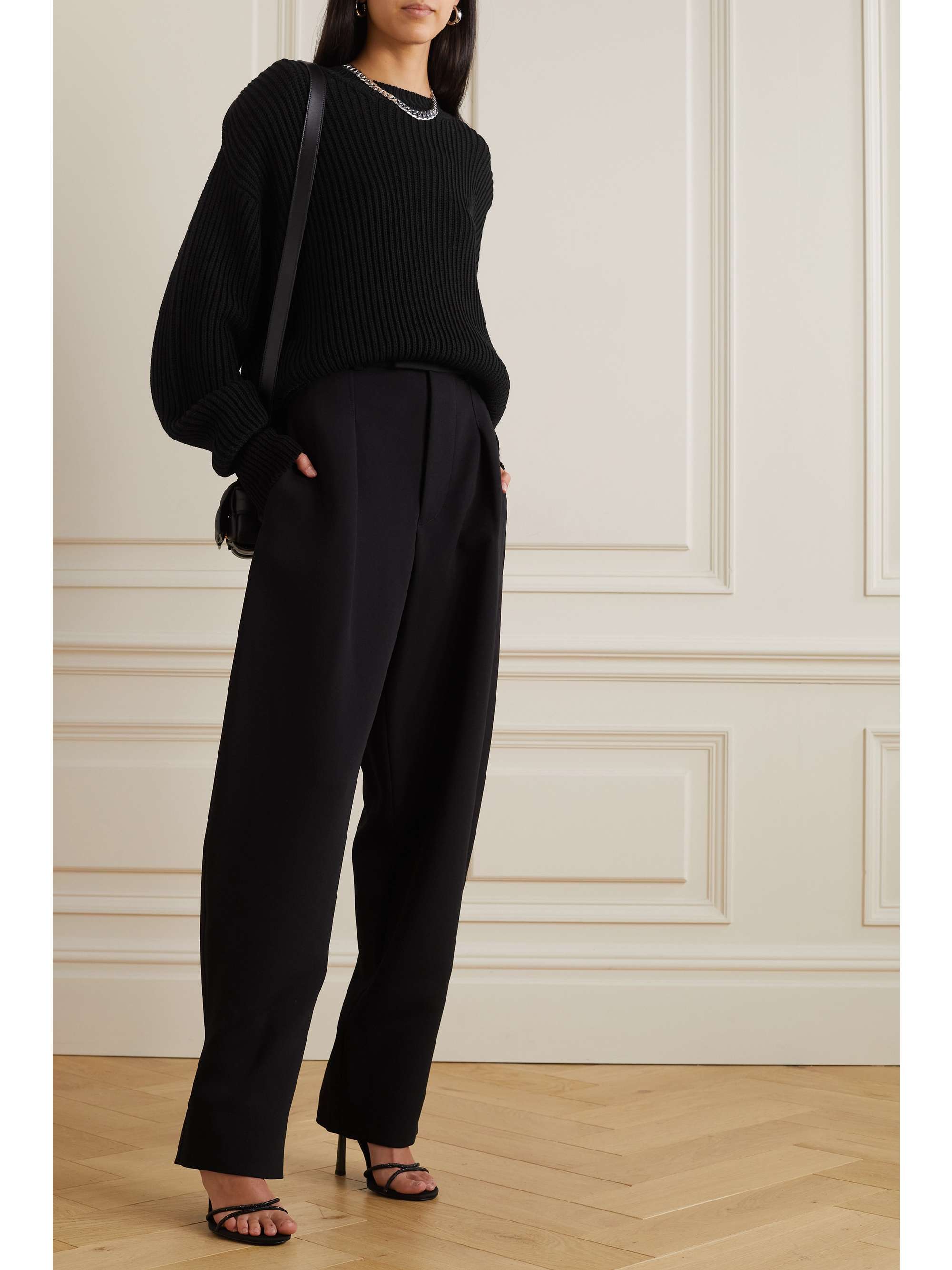 WARDROBE.NYC + Hailey Bieber ribbed wool sweater