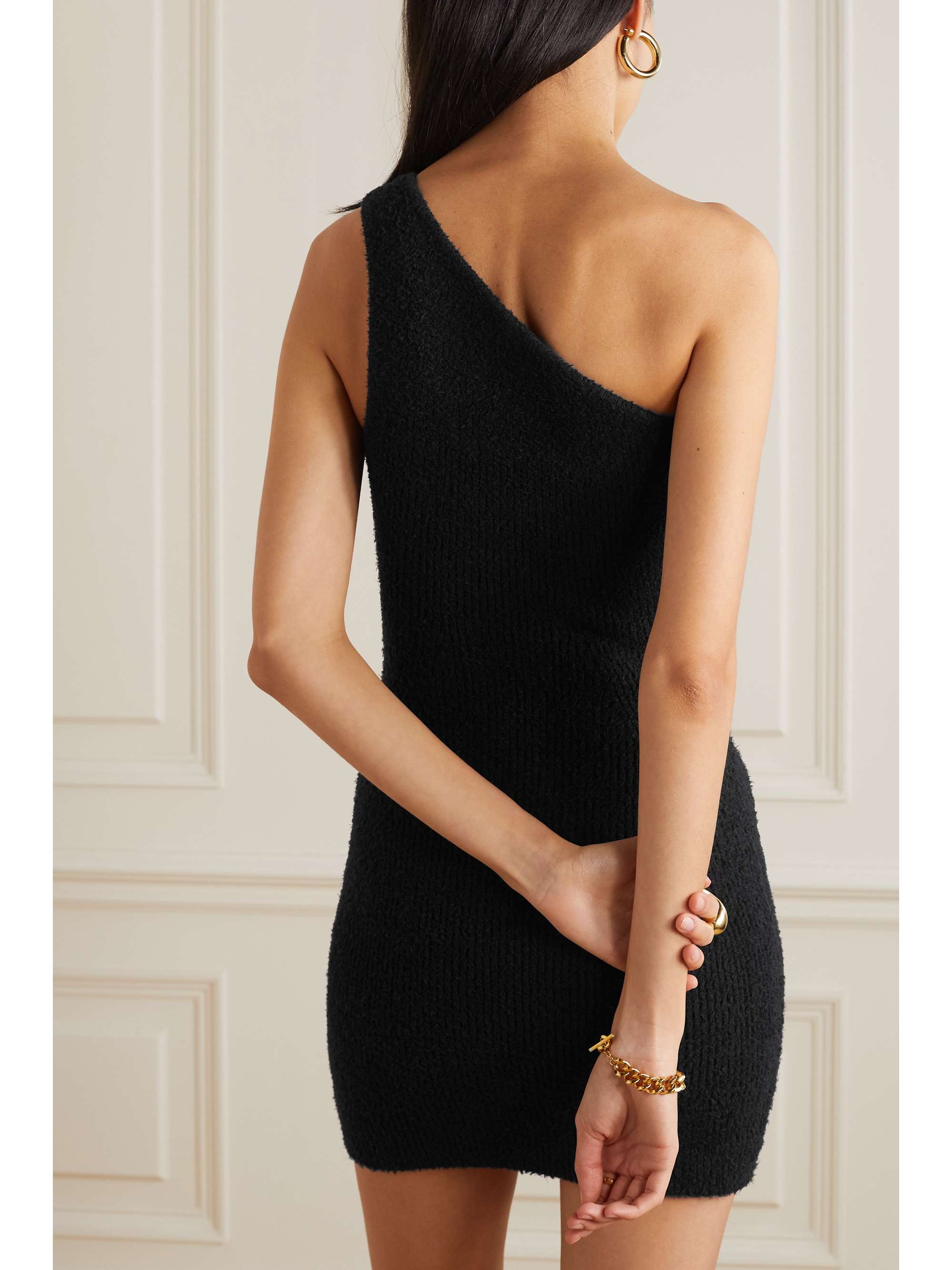 WARDROBE.NYC + Hailey Bieber one-shoulder ribbed cotton-blend mini dress