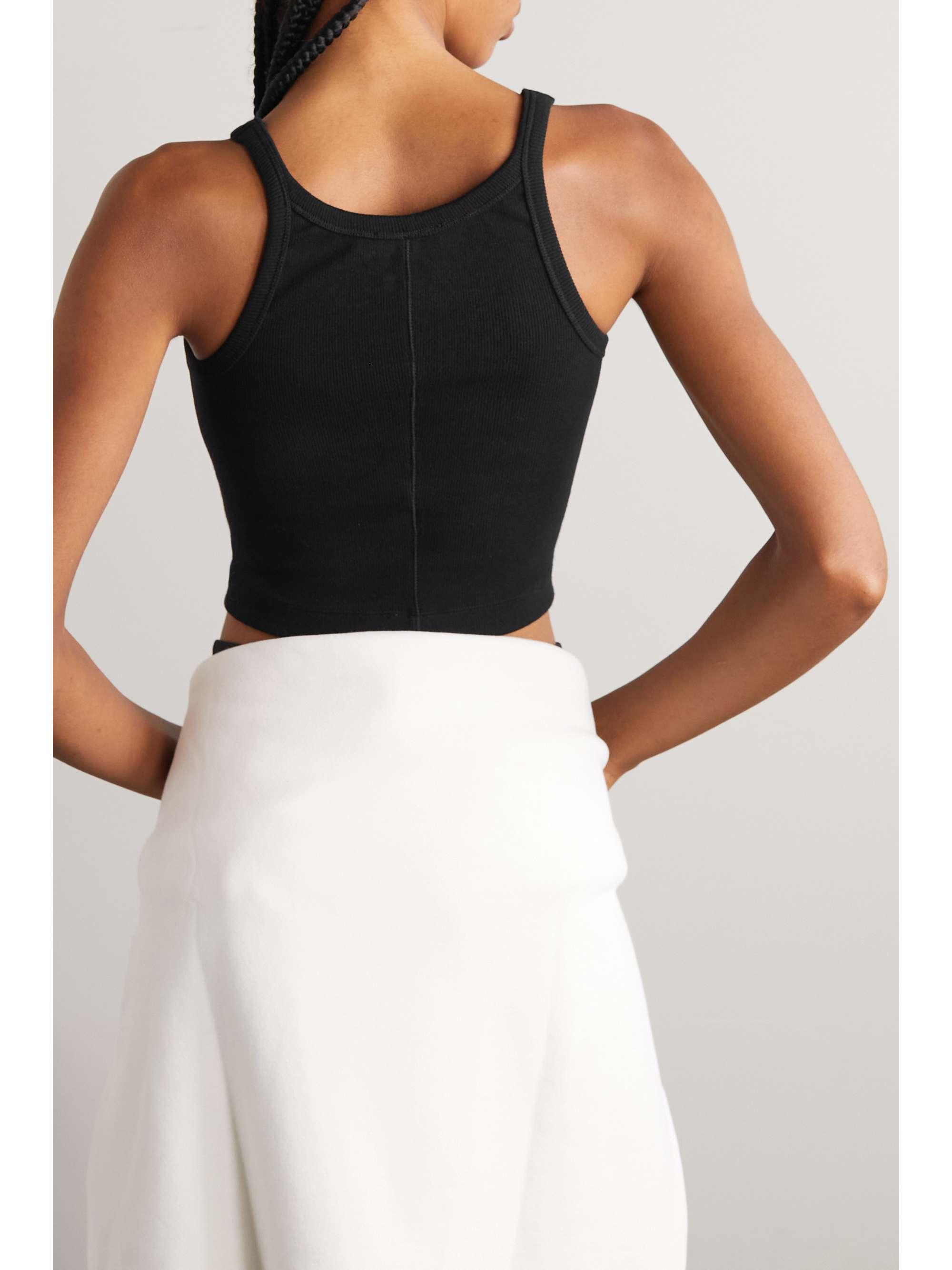 WARDROBE.NYC + Hailey Bieber geripptes Tanktop aus Stretch-Baumwolle