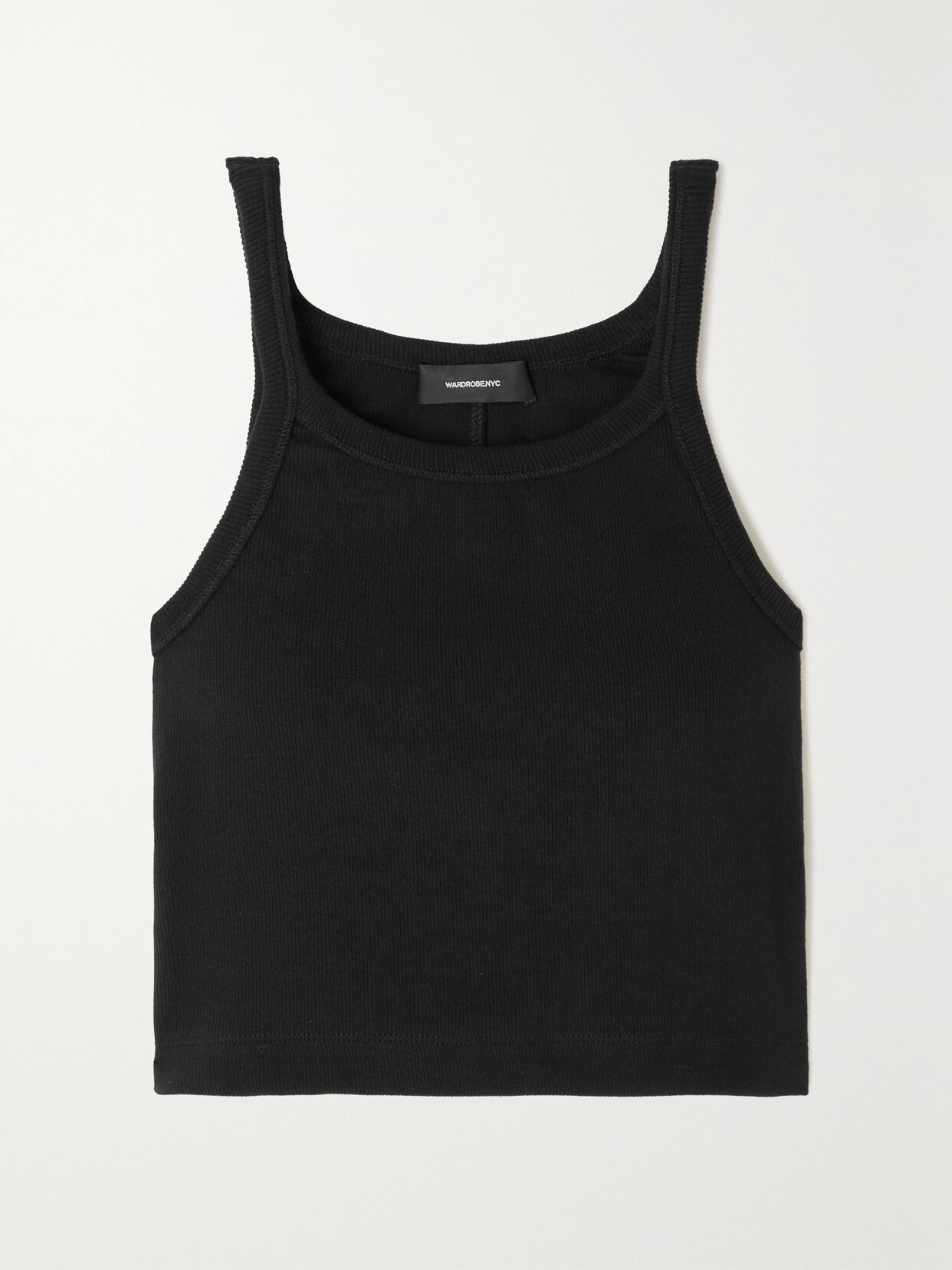 Shop Wardrobe.nyc + Hailey Bieber Ribbed Stretch-cotton Tank In Black