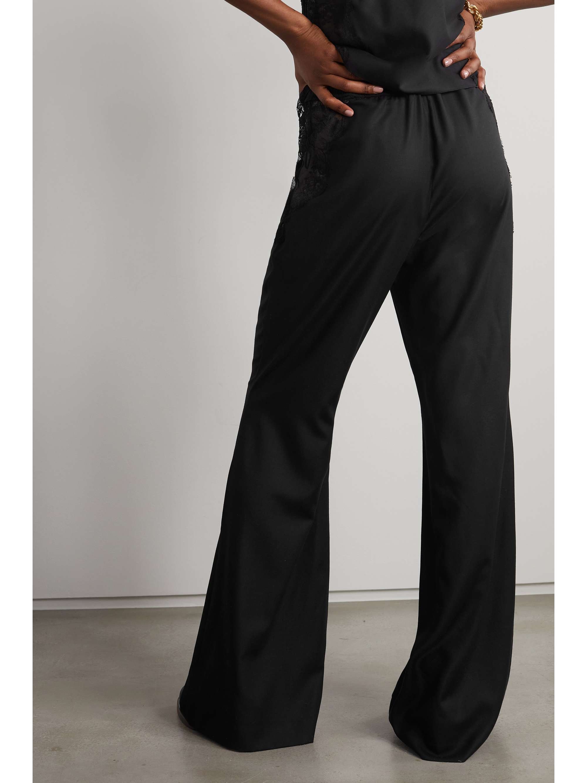 GABRIELA HEARST Enrica lace-trimmed cashmere wide-leg pants