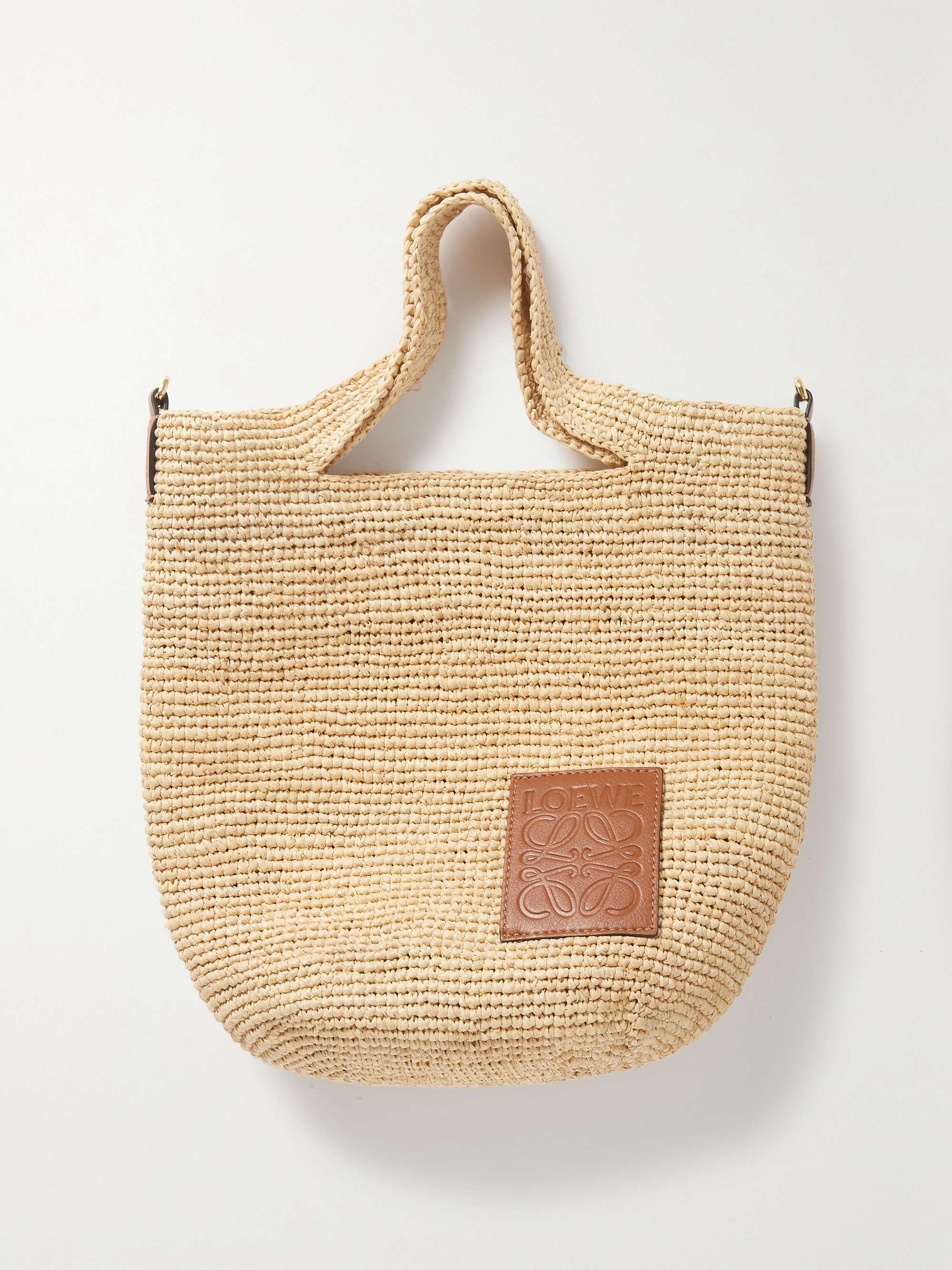 X Paula's Ibiza Anagram Raffia Pochette Crossbody Bag In Natural/tan