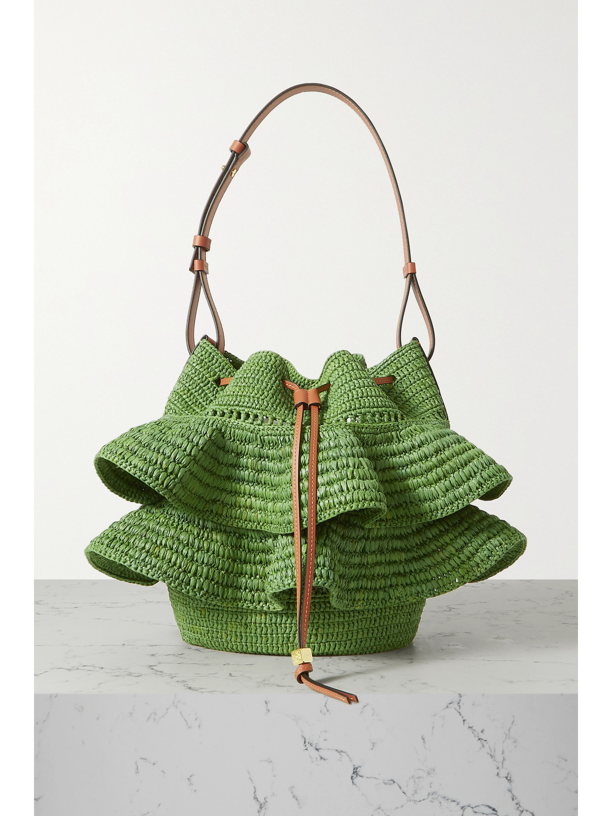 loewe raffia balloon bag
