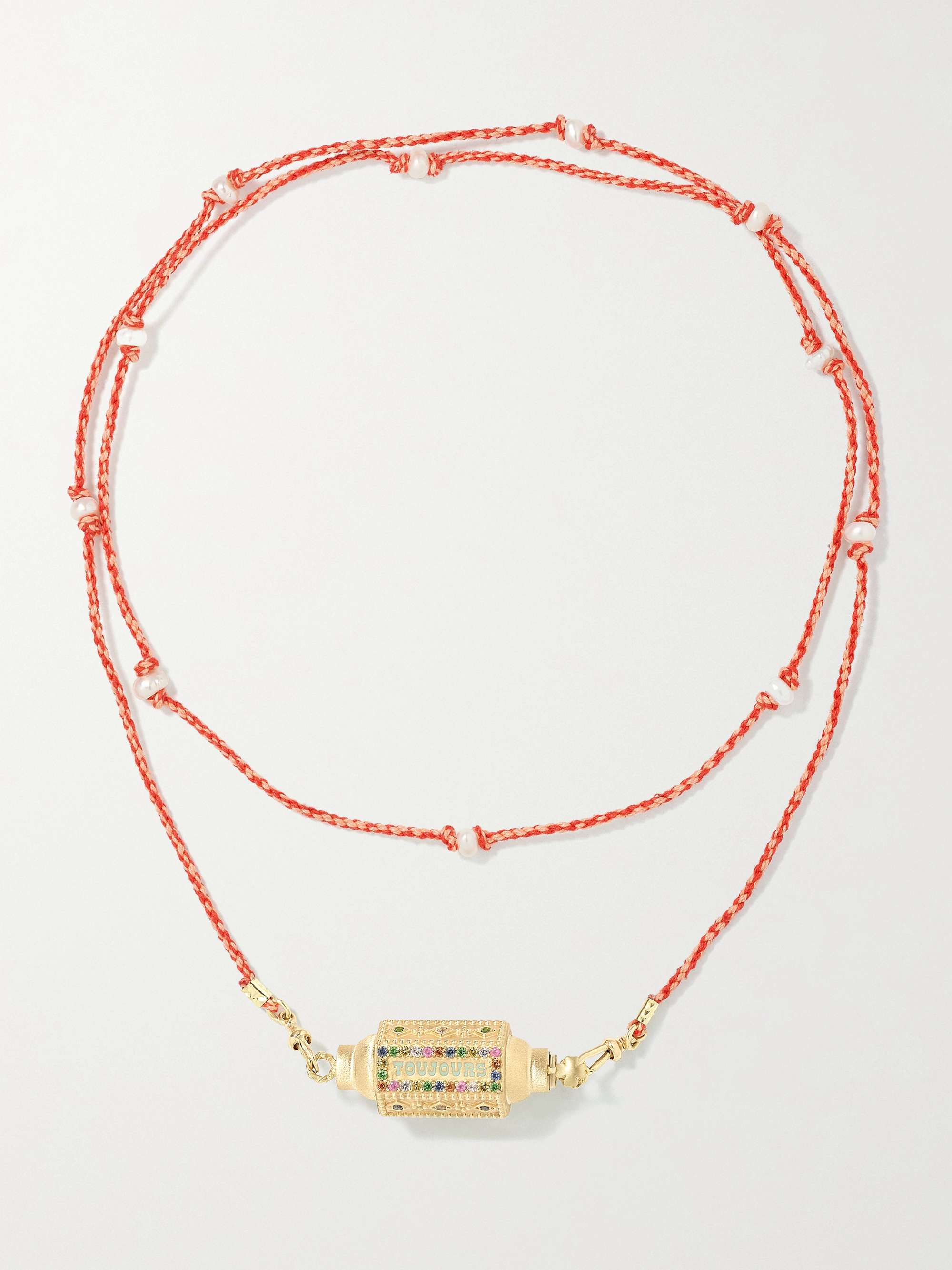 MARIE LICHTENBERG Toujours Locket 14- and 9-karat gold, multi-stone and enamel necklace