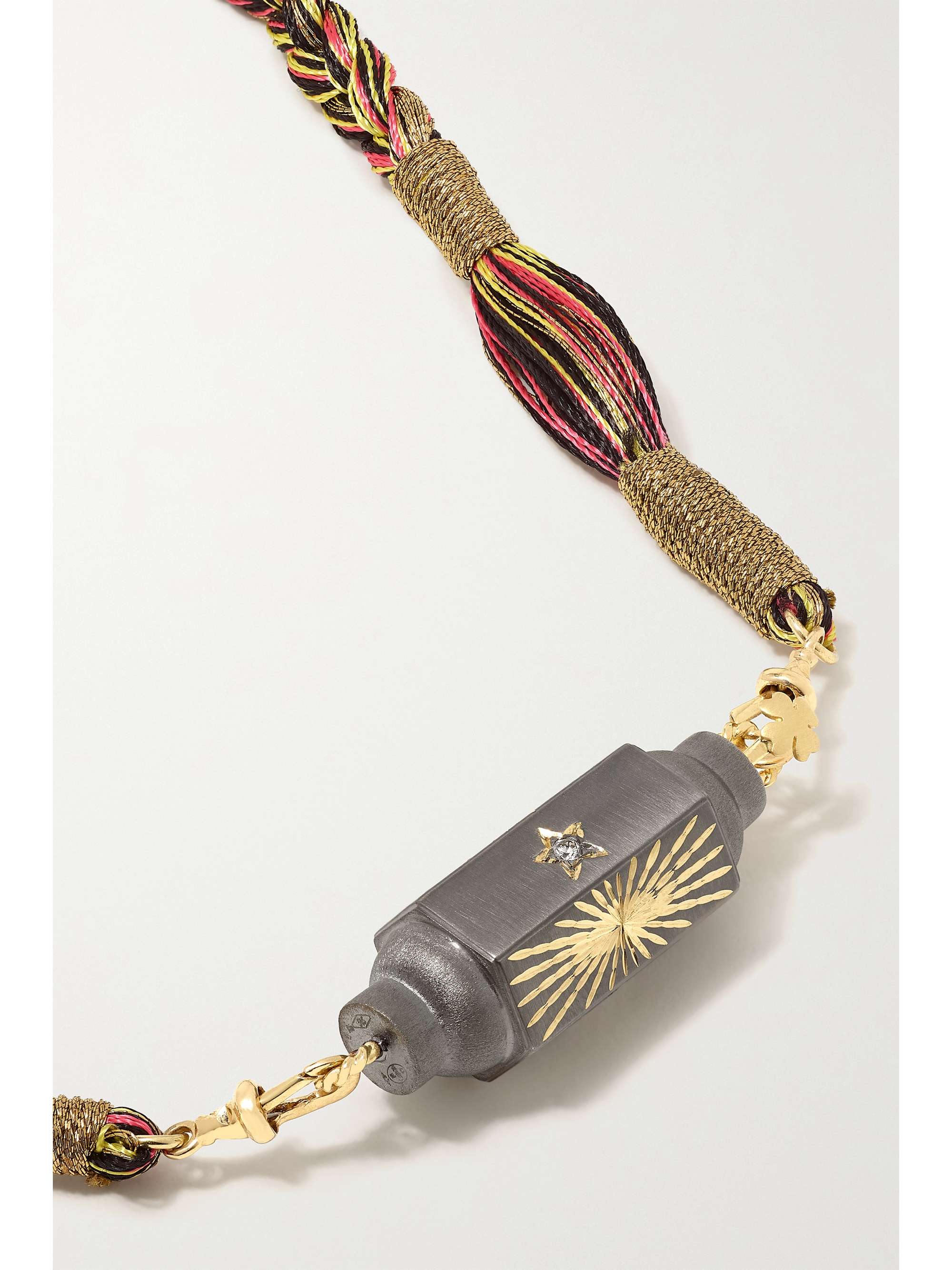 MARIE LICHTENBERG Shining Star Locket convertible rhodium-plated 9- and 14-karat gold, diamond and pearl necklace