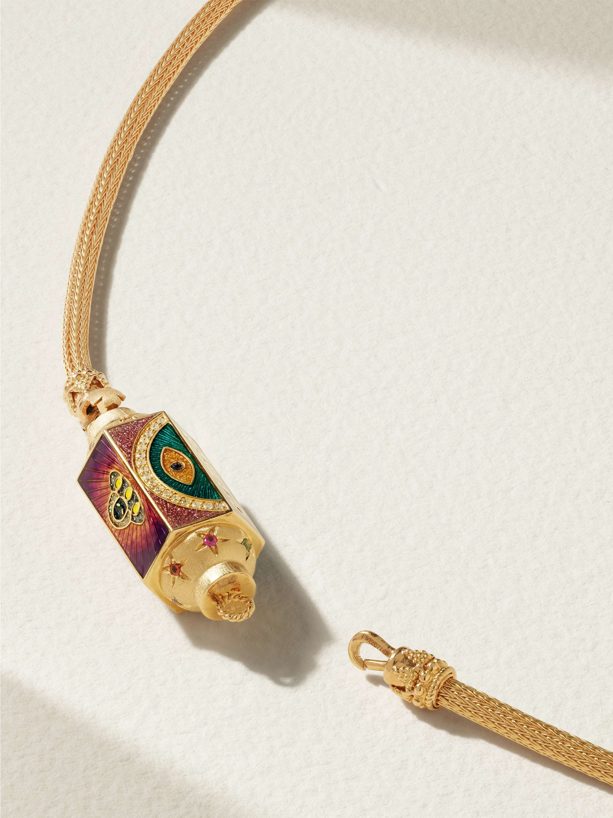 MARIE LICHTENBERG Believe 18-karat gold, enamel multi-stone necklace