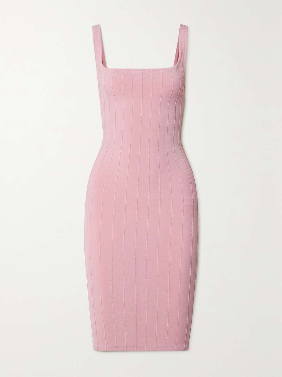 Ribbed Stretch Dress Rose