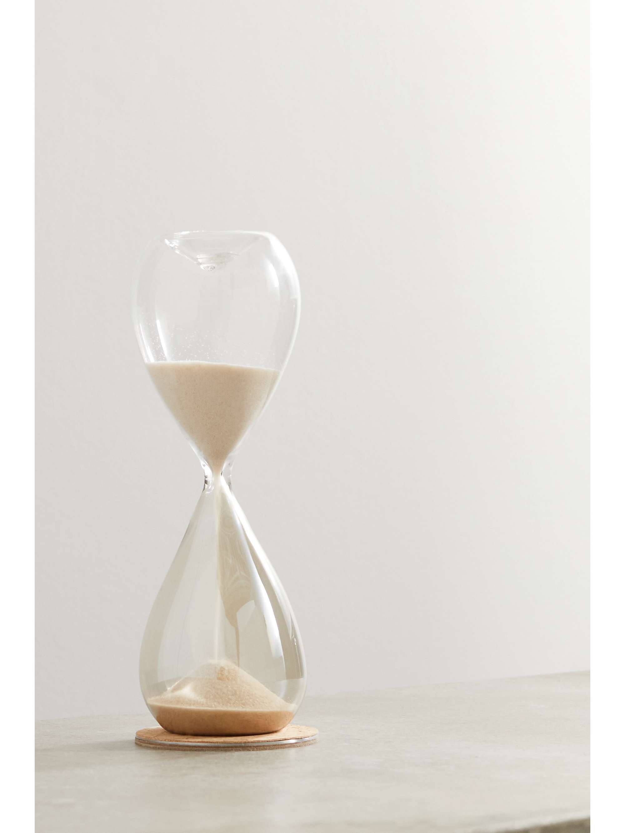 BRUNELLO CUCINELLI Glass, suede and cork hourglass