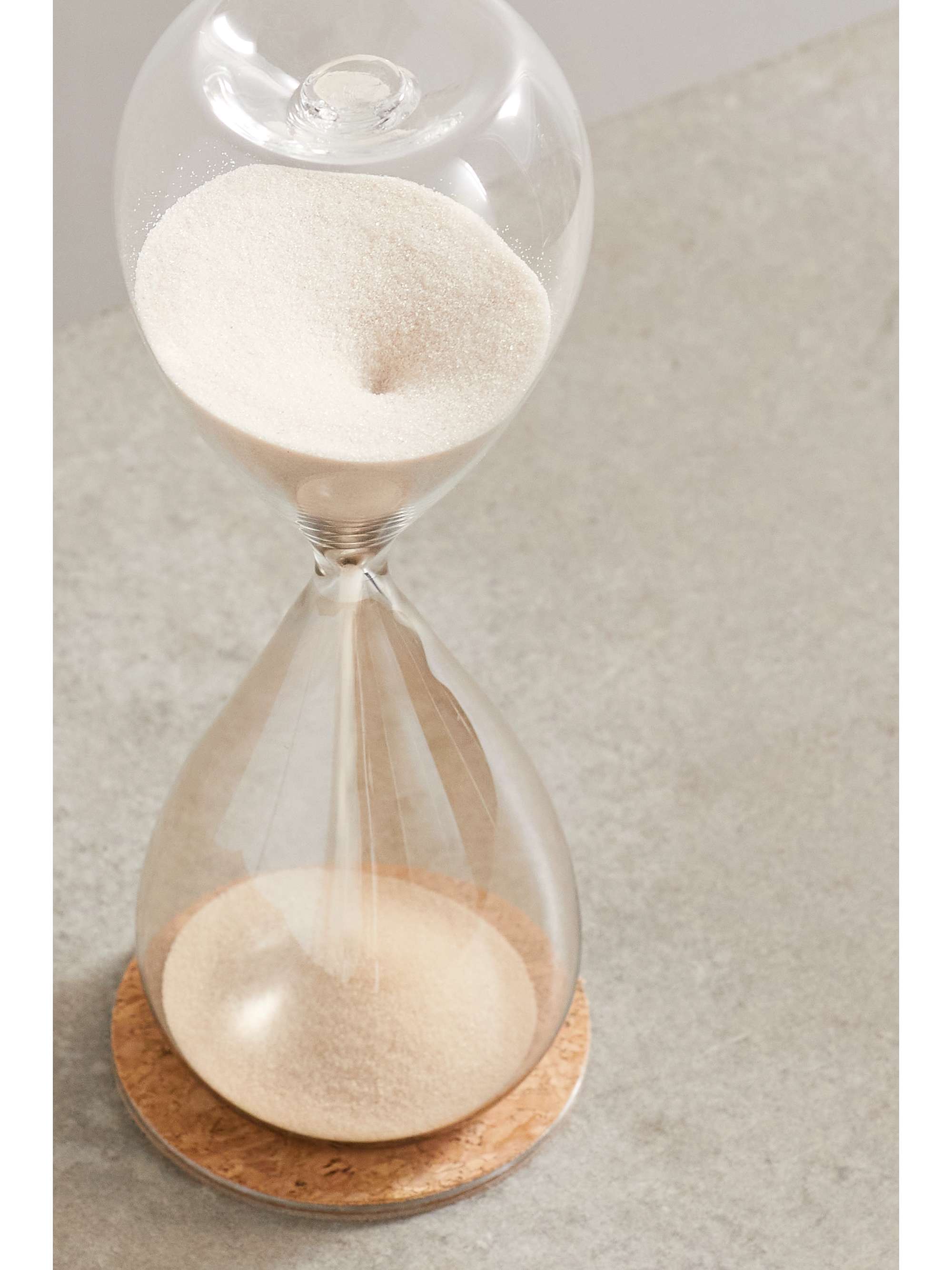BRUNELLO CUCINELLI Glass, suede and cork hourglass