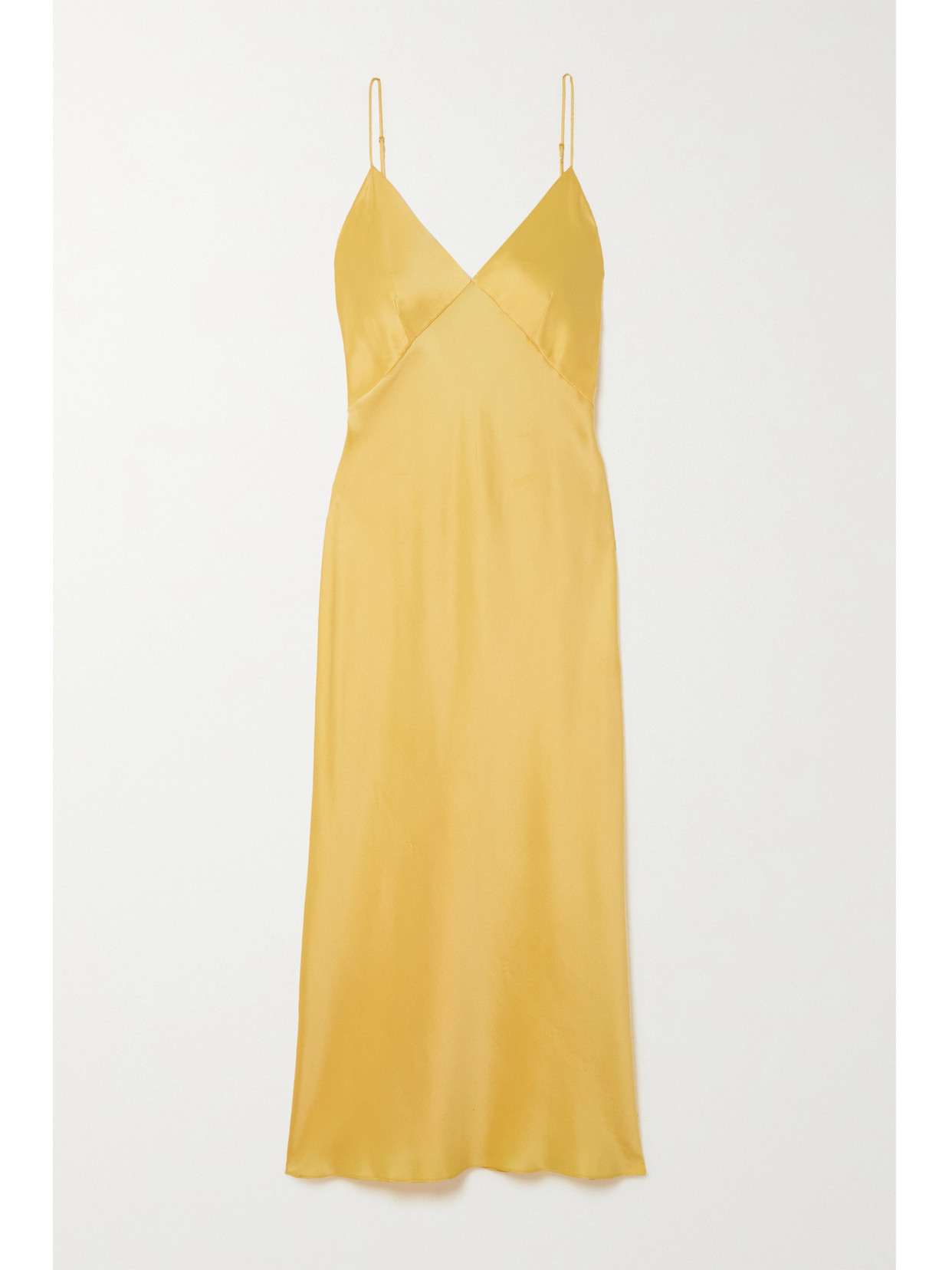 OLIVIA VON HALLE ISSA SOLEIL SILK-SATIN MIDI DRESS