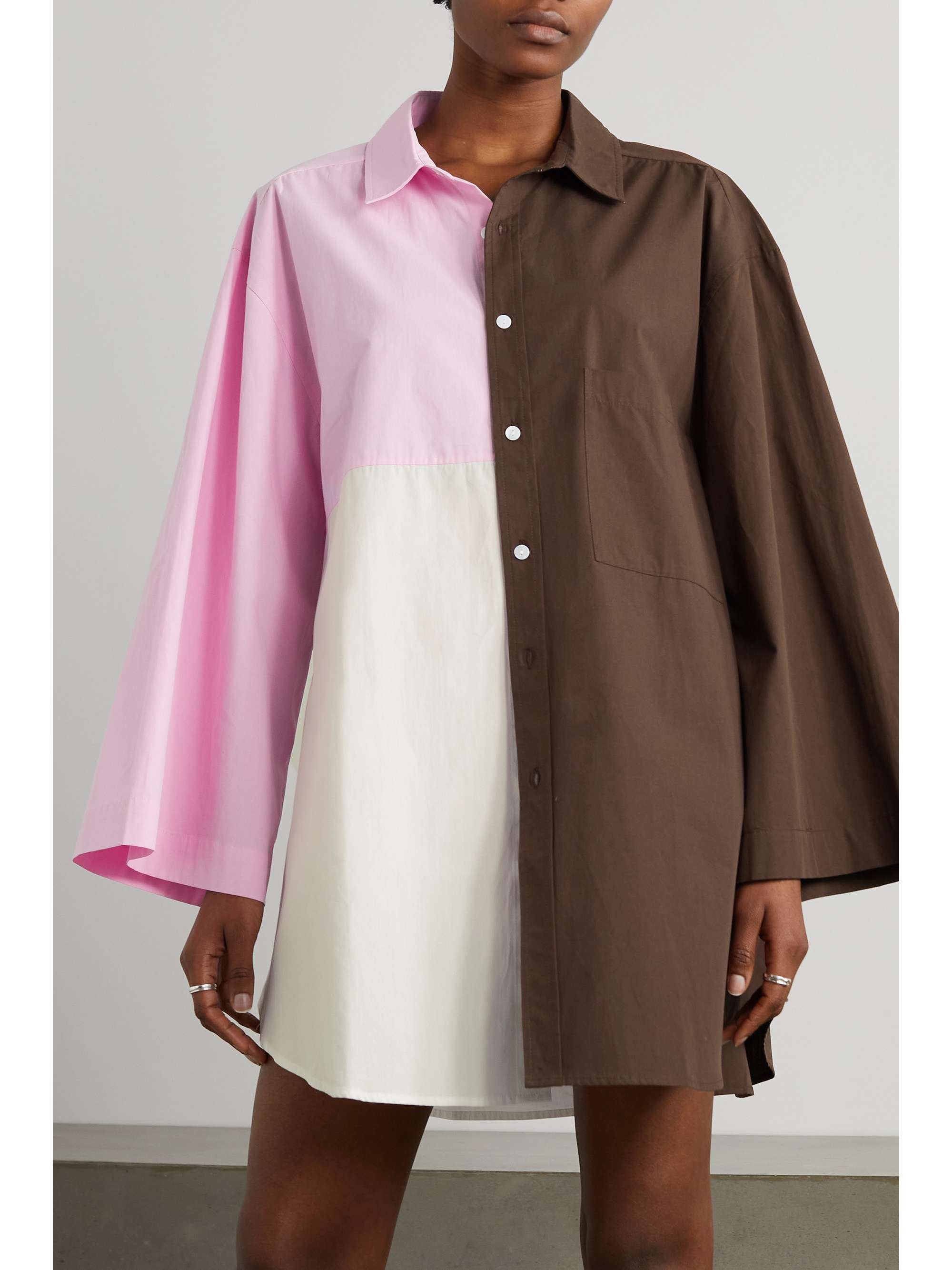 MAISON ESSENTIELE Color-block cotton-poplin shirt