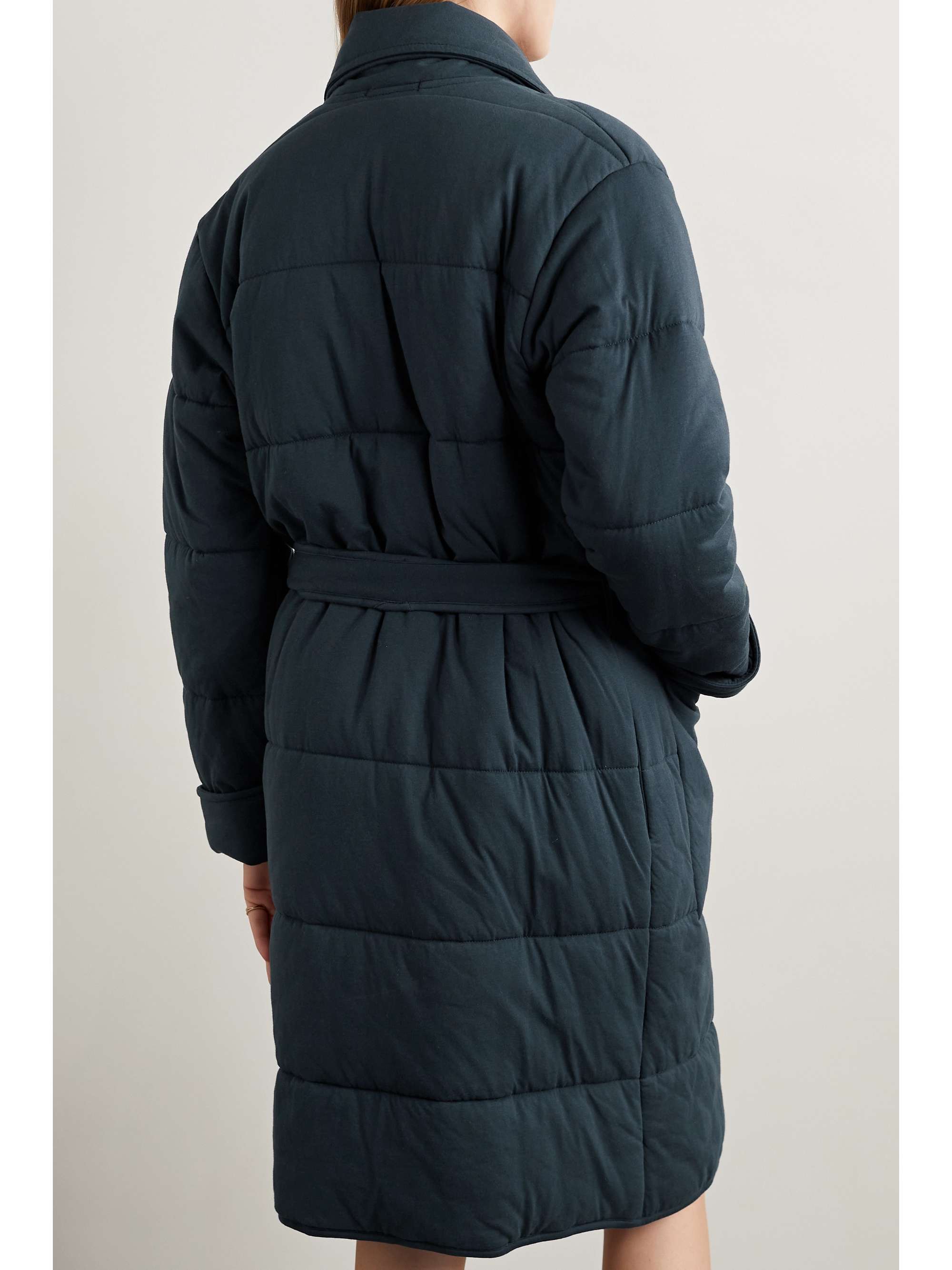 SKIN Sonya quilted padded cottonjersey robe NETAPORTER