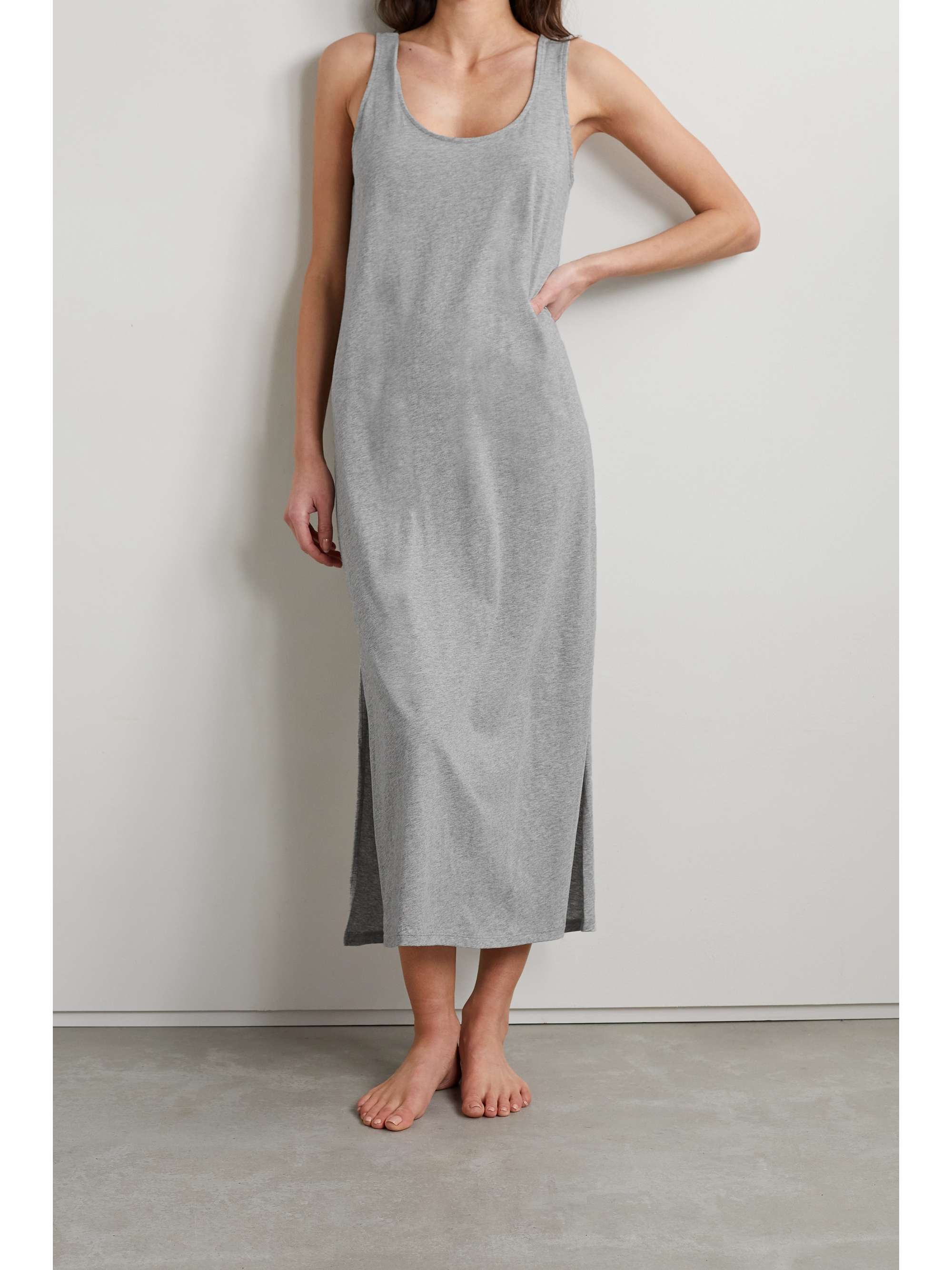 Gray Charlyse organic Pima cottonjersey nightdress SKIN NETAPORTER